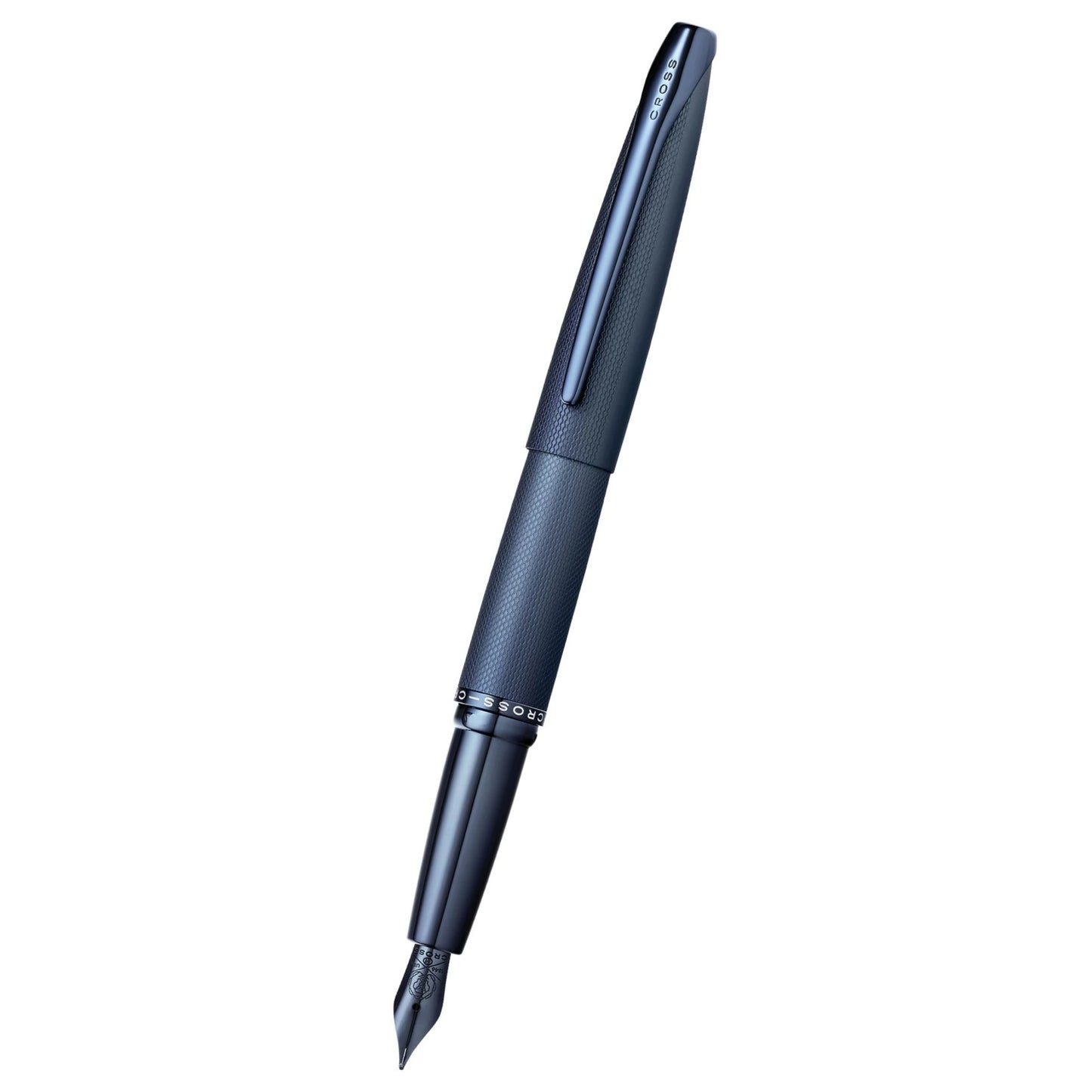 Cross ATX® Dark Blue PVD Etched Diamond Pattern with Polished Dark Blue PVD Appointments and Dark Blue PVD Coated Stainless Steel Medium Nib Fountain Pen