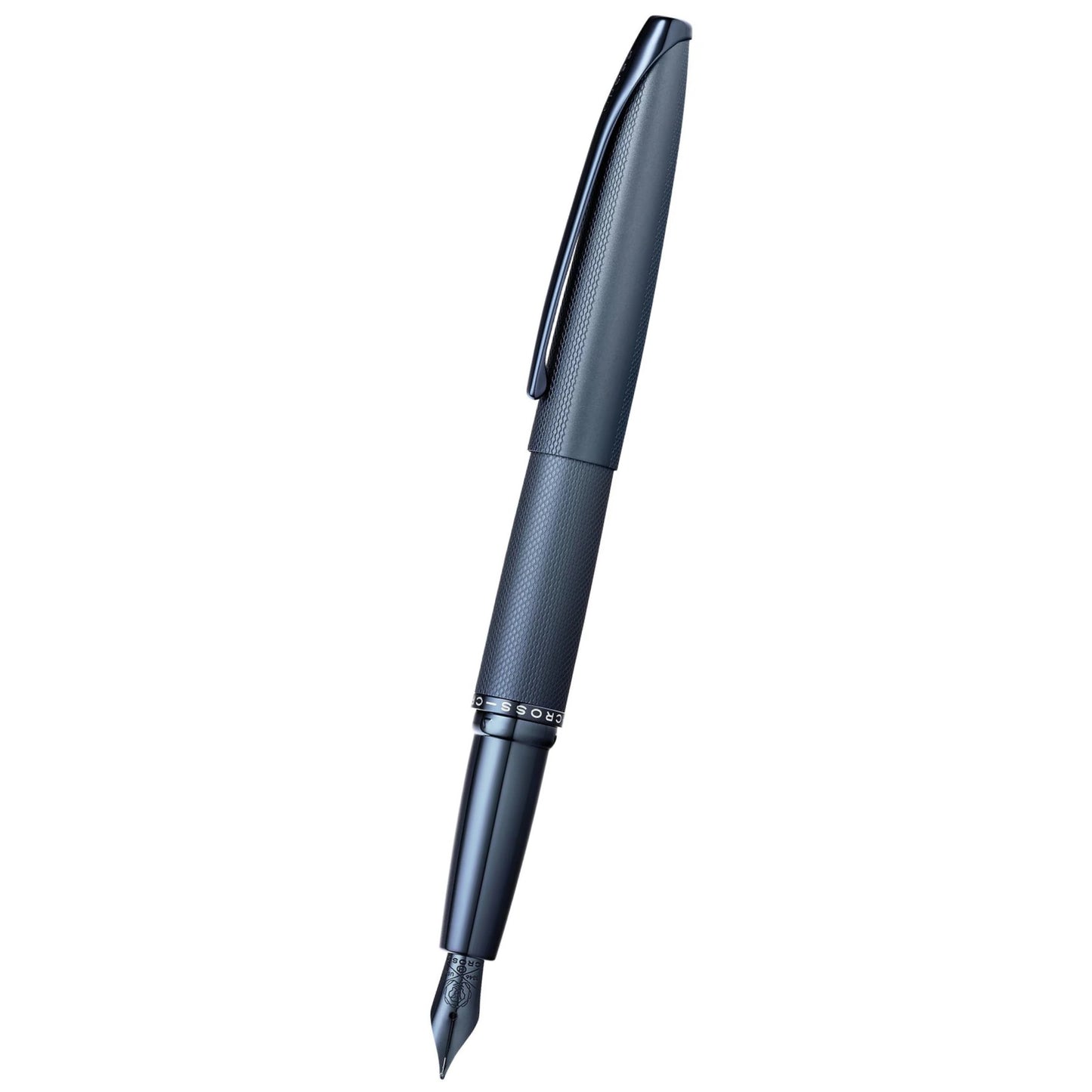 Cross ATX® Dark Blue PVD Etched Diamond Pattern with Polished Dark Blue PVD Appointments and Dark Blue PVD Coated Stainless Steel Medium Nib Fountain Pen