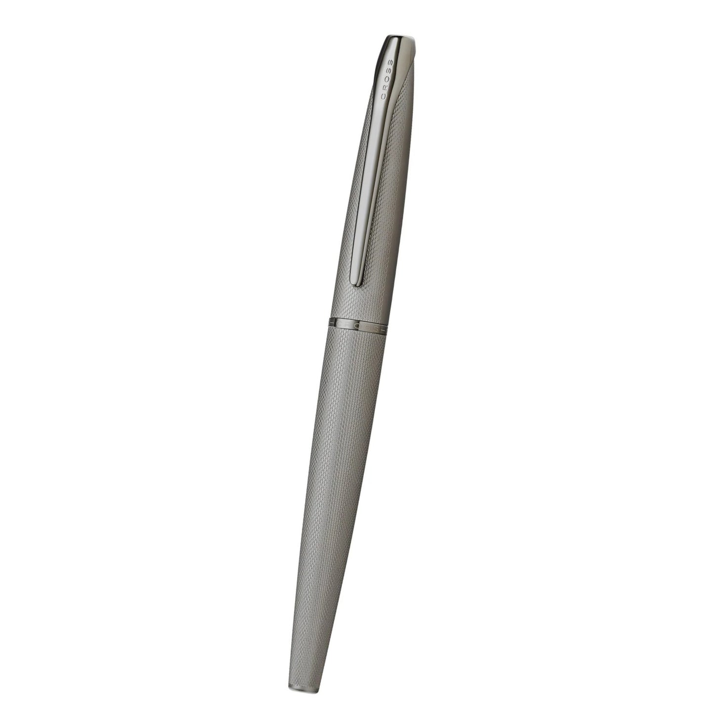 Cross ATX® Titanium Gray PVD Etched Diamond Pattern with Polished Titanium Gray PVD Appointments and Stainless Steel Fine Nib Fountain Pen