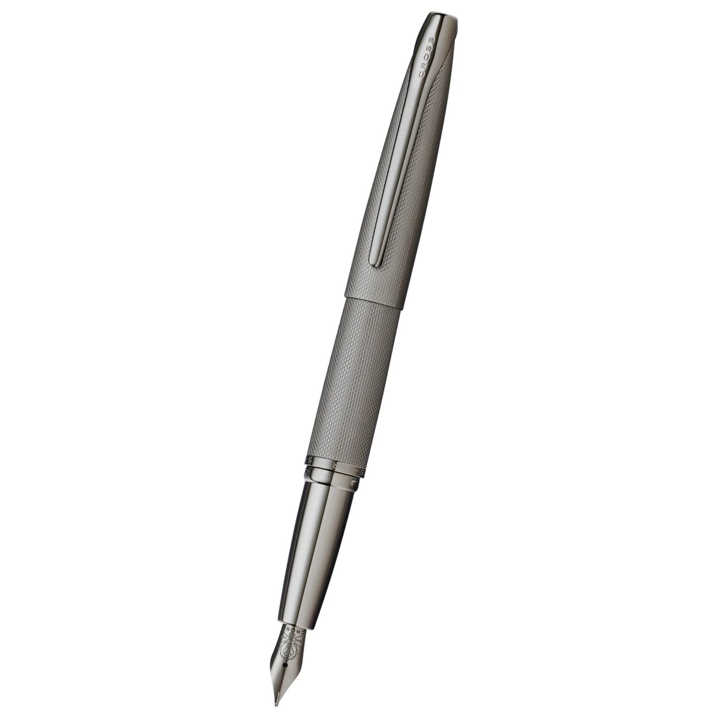 Cross ATX® Titanium Gray PVD Etched Diamond Pattern with Polished Titanium Gray PVD Appointments and Stainless Steel Medium Nib Fountain Pen