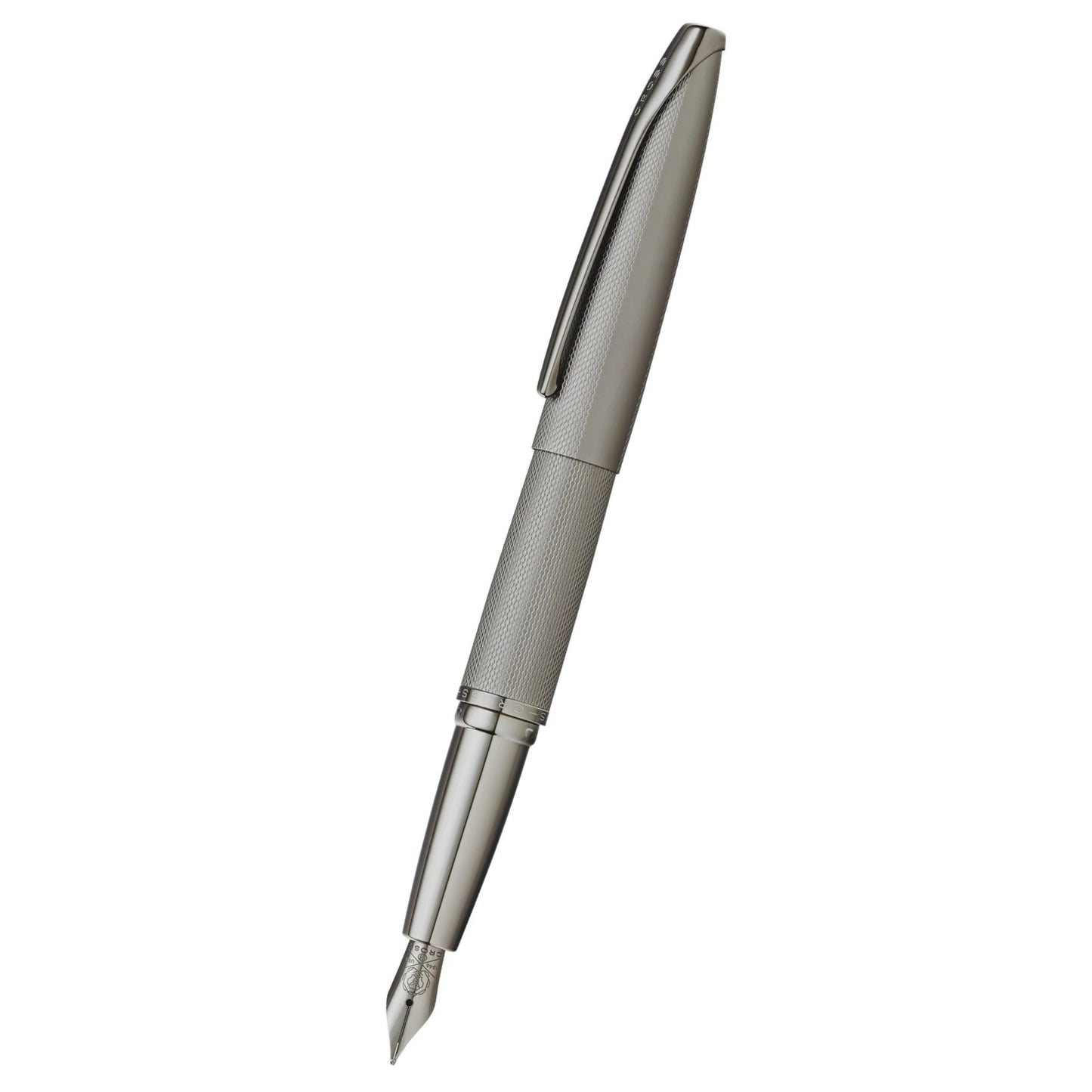Cross ATX® Titanium Gray PVD Etched Diamond Pattern with Polished Titanium Gray PVD Appointments and Stainless Steel Medium Nib Fountain Pen