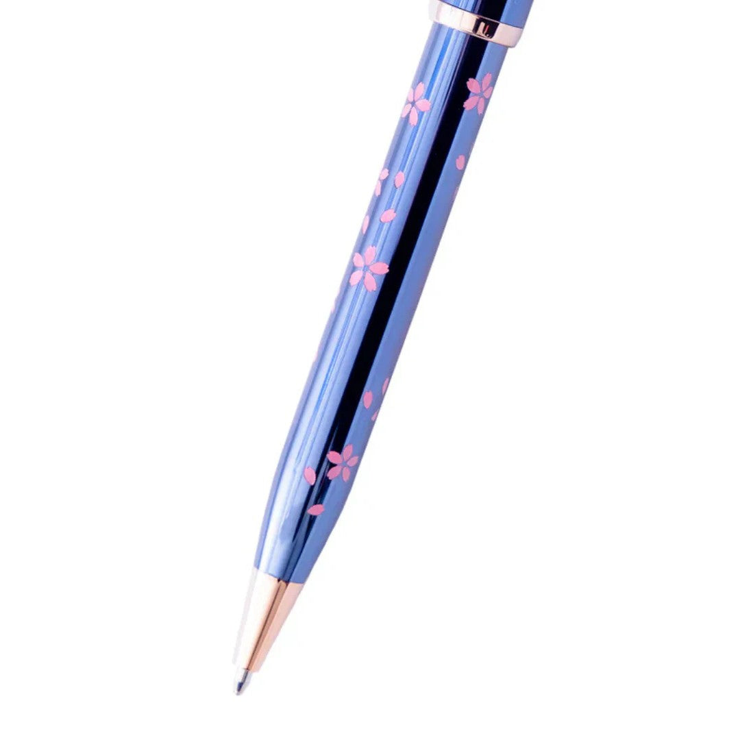 Cross Century II Cherry Blossom Translucent Blue Lacquer with Polished Rose Gold PVD Appointments Ballpoint Pen