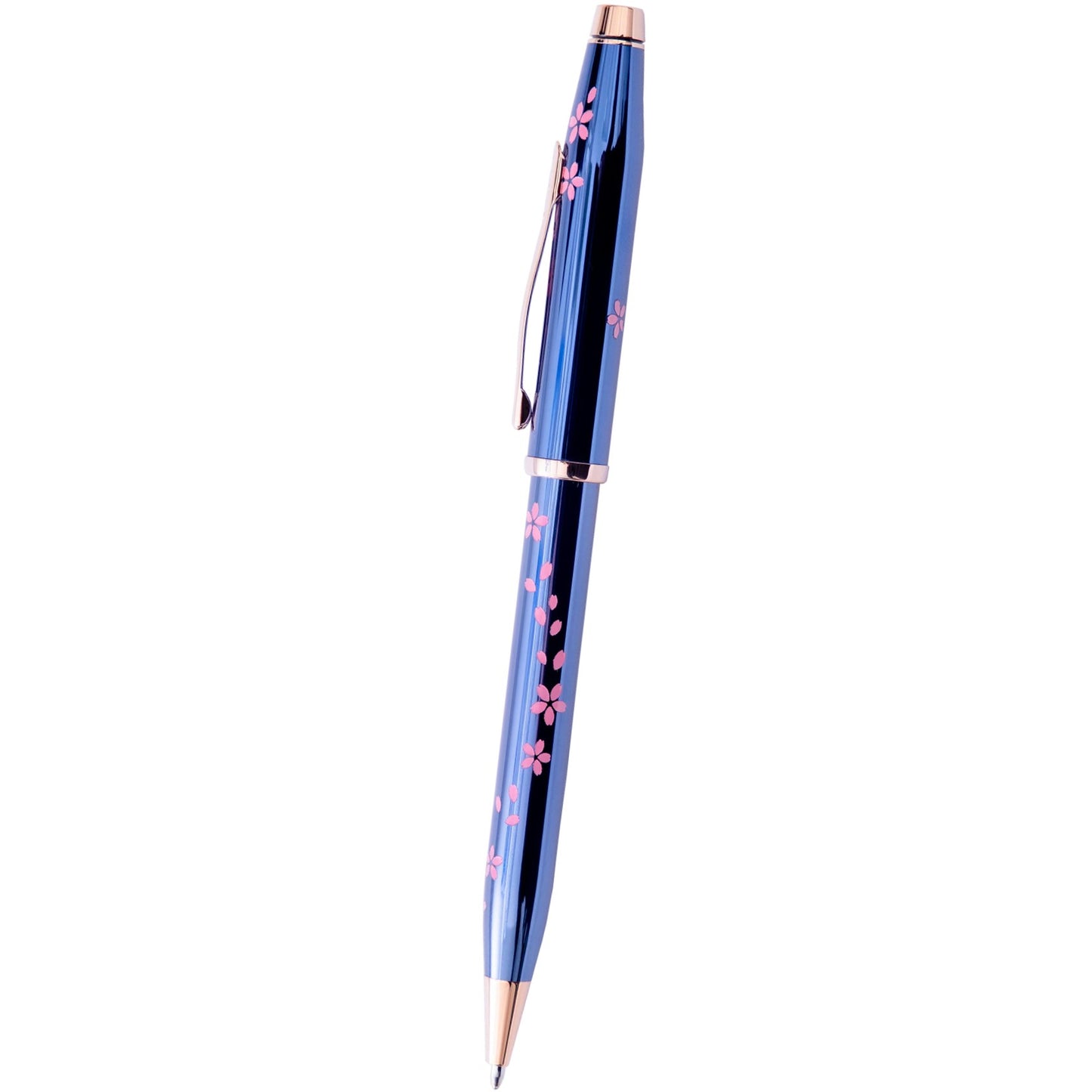 Cross Century II Cherry Blossom Translucent Blue Lacquer with Polished Rose Gold PVD Appointments Ballpoint Pen