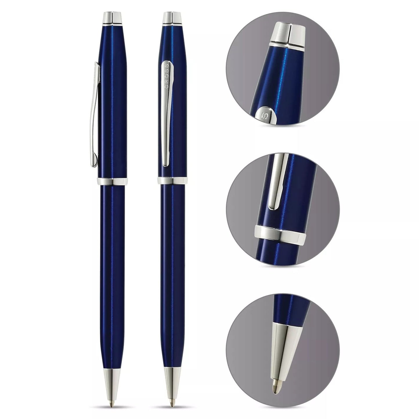 Cross Century® II Translucent Blue Lacquer with Chrome Plated Appointments Ballpoint Pen