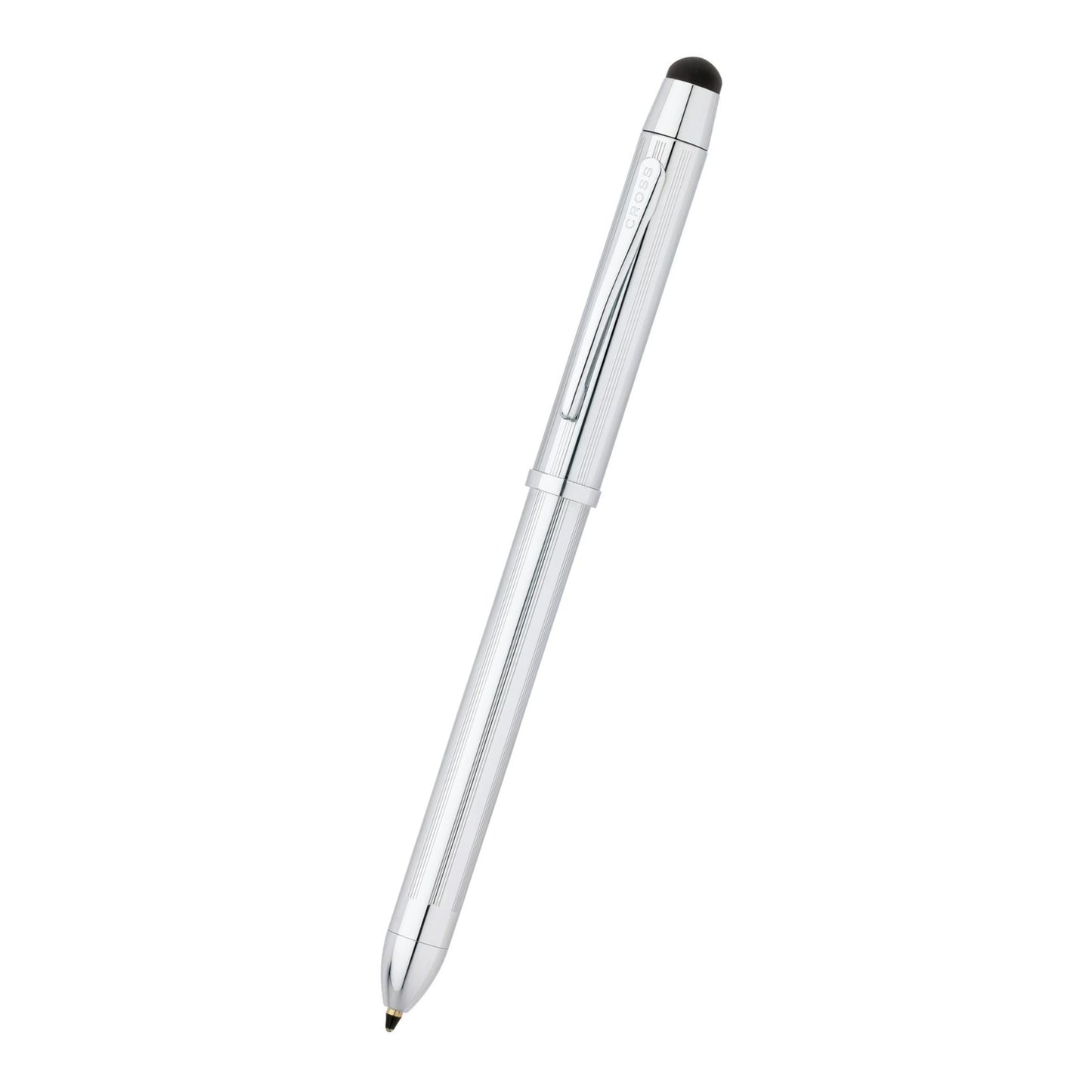 Cross Tech3+ Multi Function Pen. Lustrous Chrome with Polished Chrome Appointments, 0.5mm lead and optional stylus.