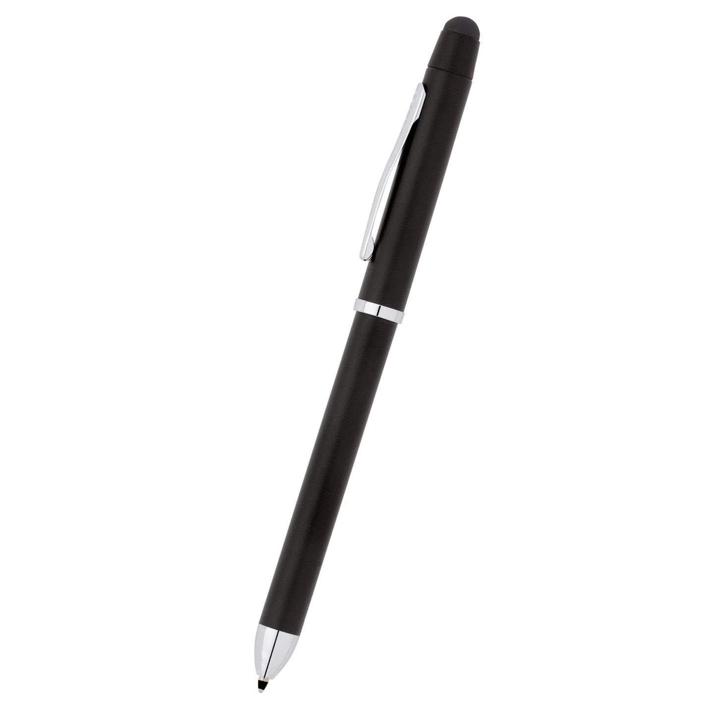 Cross Tech3+ Multi Function Pen. Satin Black with Polished Chrome Appointments, 0.5mm lead and optional stylus.