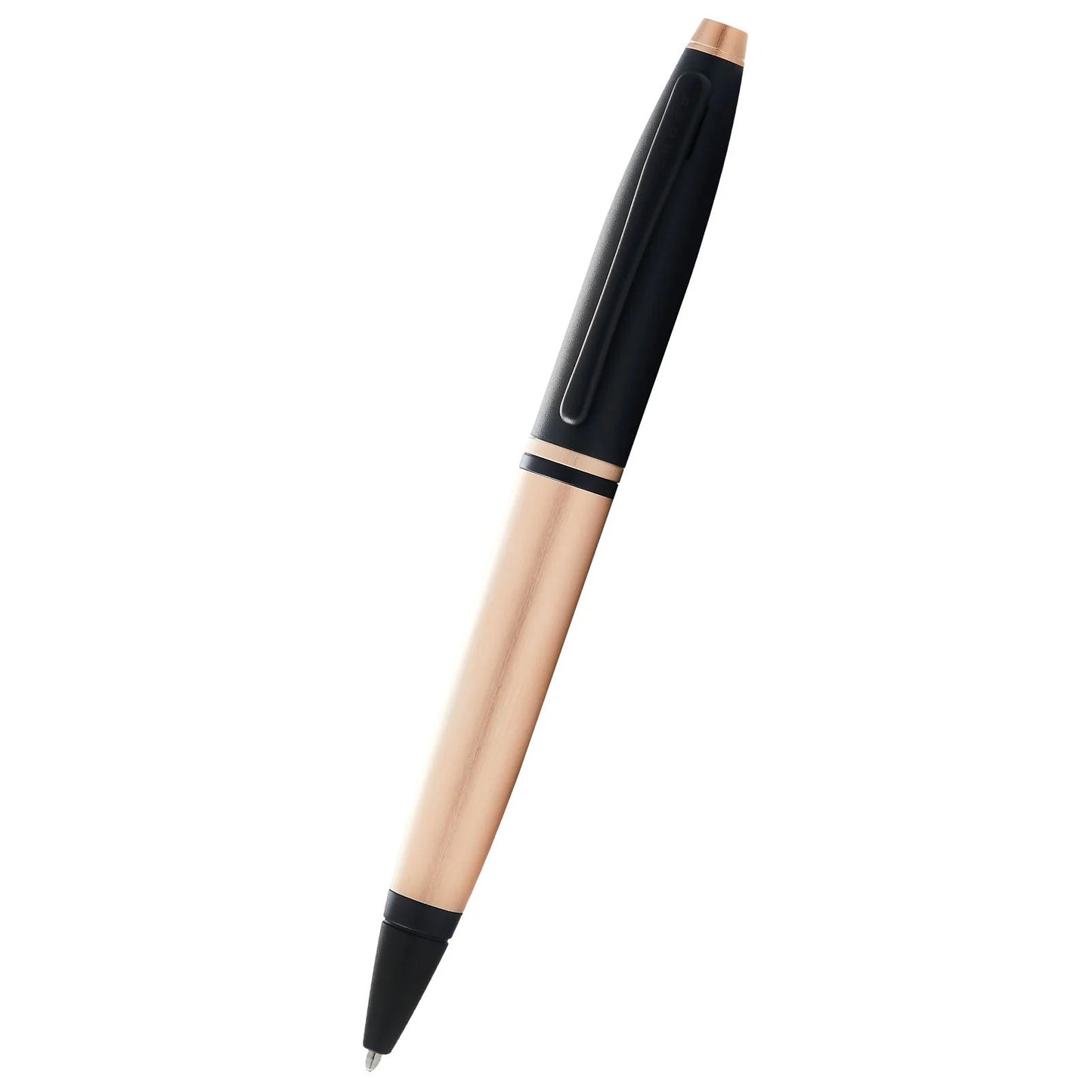 Cross Calais™ Brushed Rose Gold and Black Lacquer with Black Lacquer Appointments Ballpoint Pen