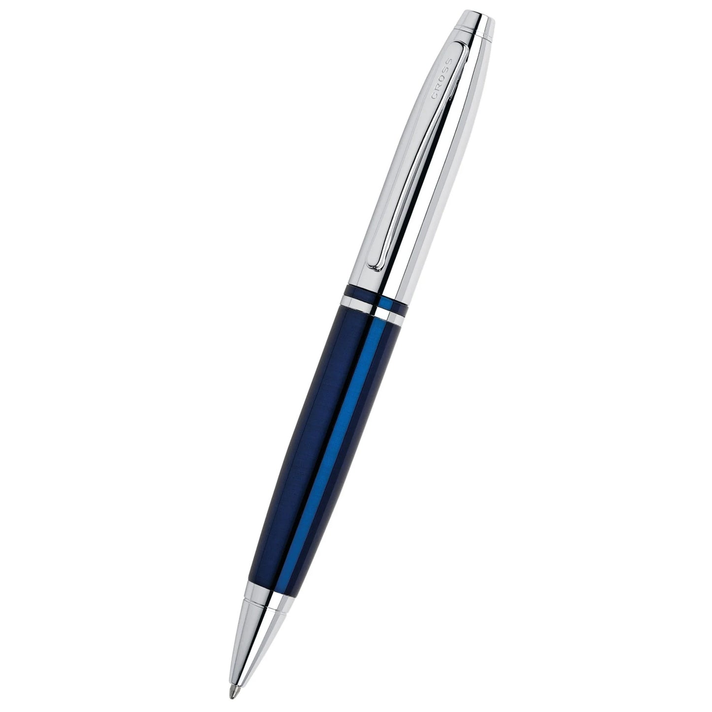 Cross Calais™ Chrome/Blue Lacquer with Polished Chrome Appointments Ballpoint Pen