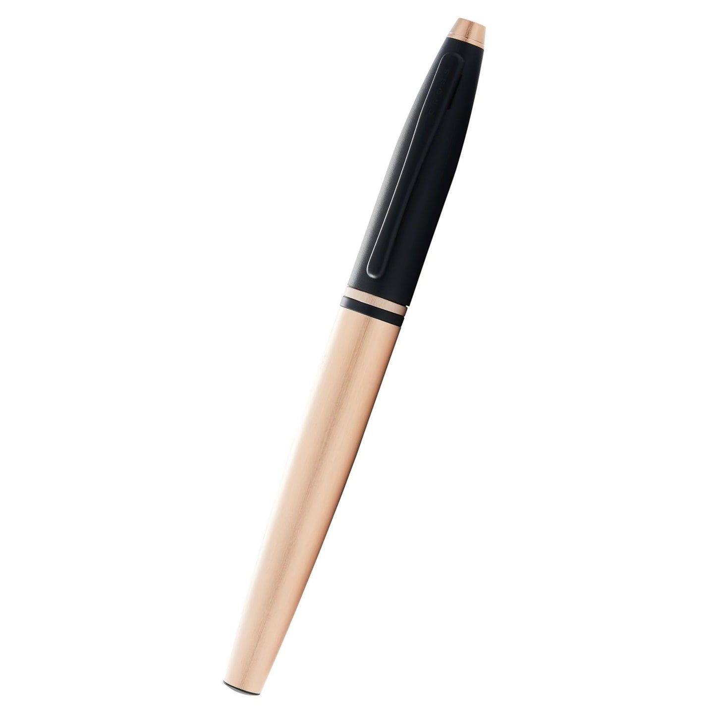 Cross Calais™ Brushed Rose Gold and Black Lacquer with Black Lacquer Appointments Selectip Rollerball Pen