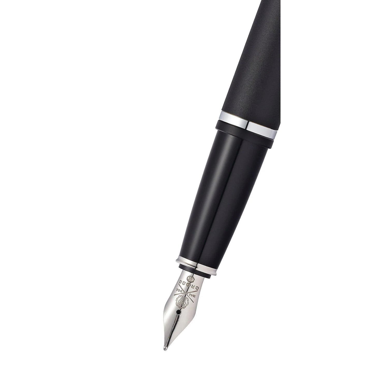 Cross Calais™ Matte Black with Polished Chrome Appointments and Medium Stainless Steel Nib Fountain Pen