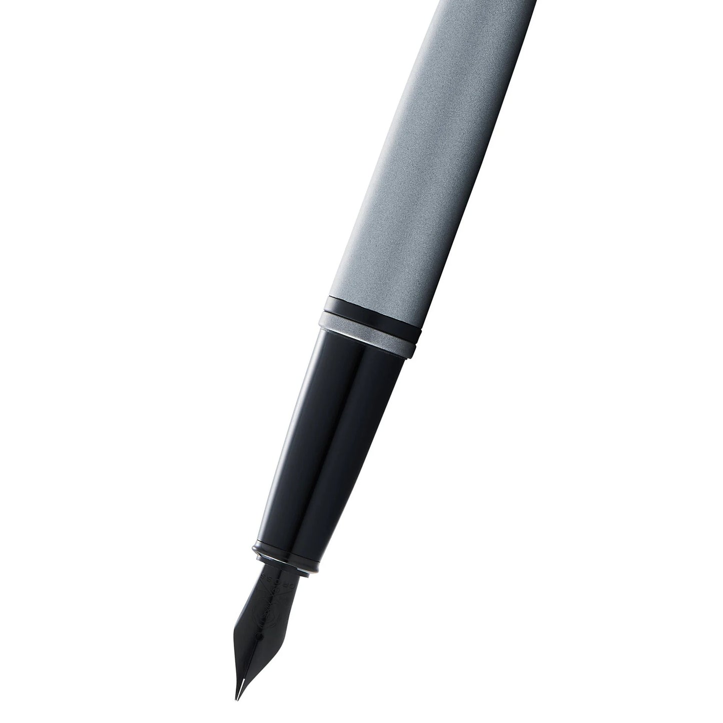 Cross Calais™ Matte Gray and Black Lacquer with Black Lacquer Appointments and Black PVD Coated Stainless Steel Fine Nib Fountain Pen