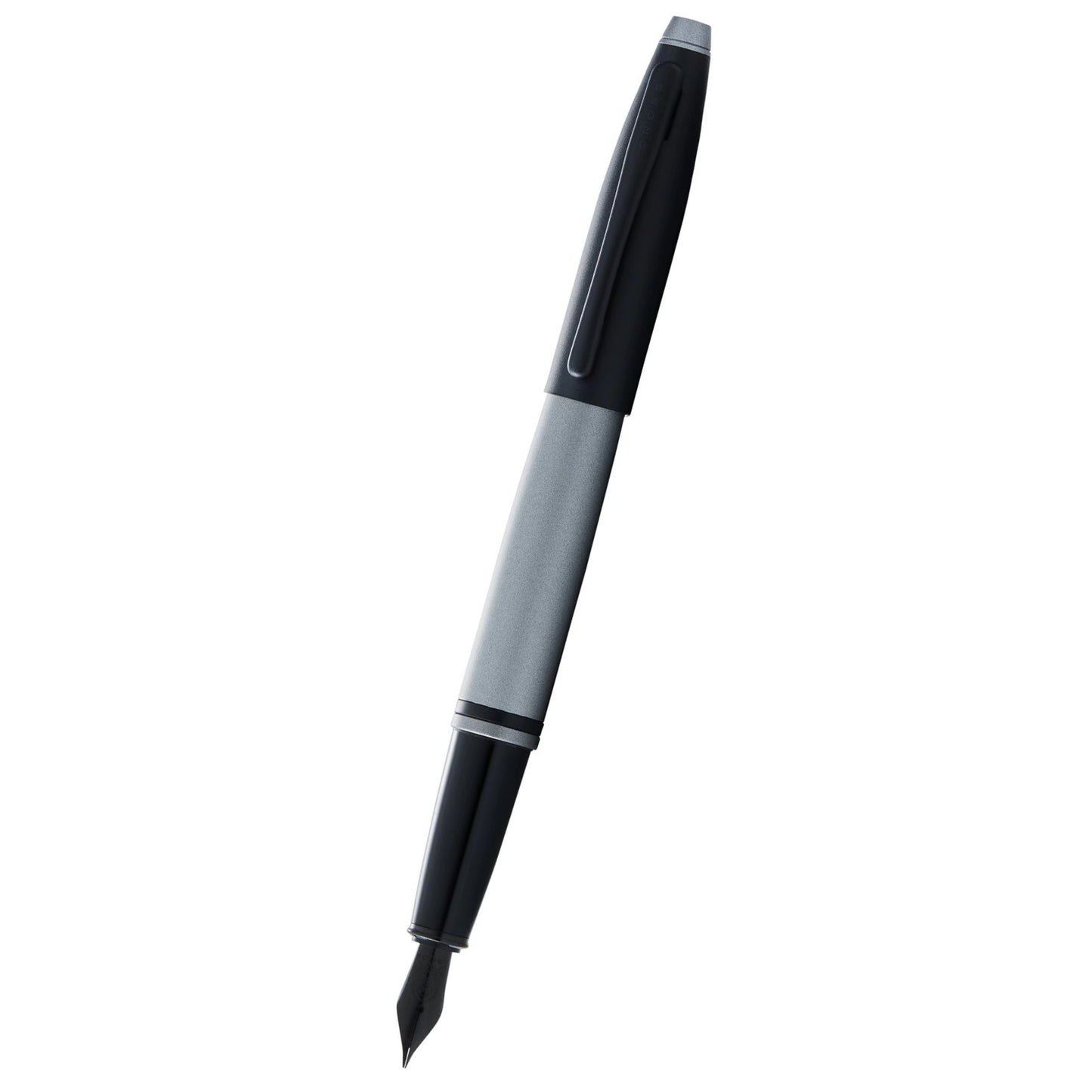 Cross Calais™ Matte Gray and Black Lacquer with Black Lacquer Appointments and Black PVD Coated Stainless Steel Fine Nib Fountain Pen