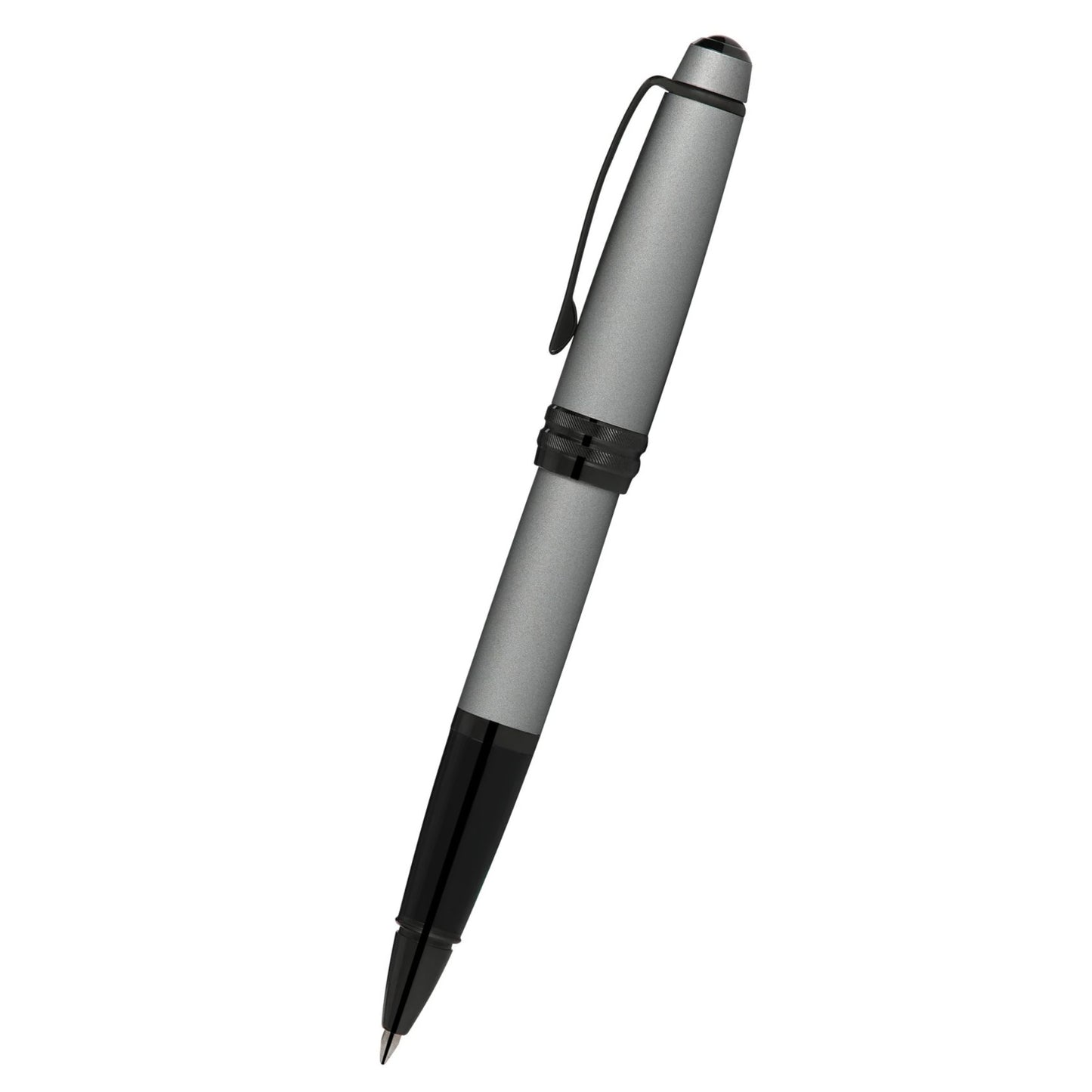 Cross Bailey™ Matte Gray Lacquer with Polished Black PVD appointments Rollerball Pen