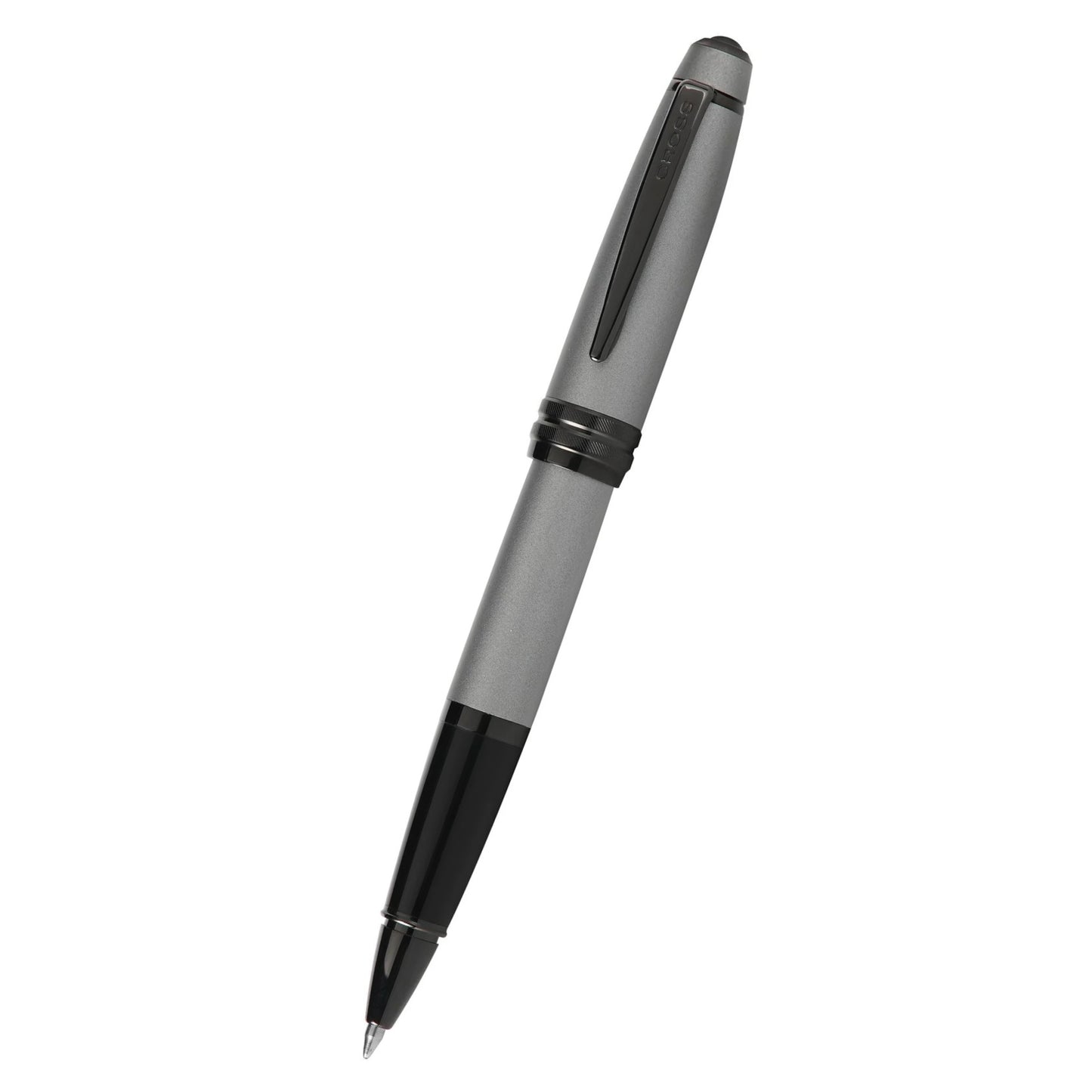 Cross Bailey™ Matte Gray Lacquer with Polished Black PVD appointments Rollerball Pen