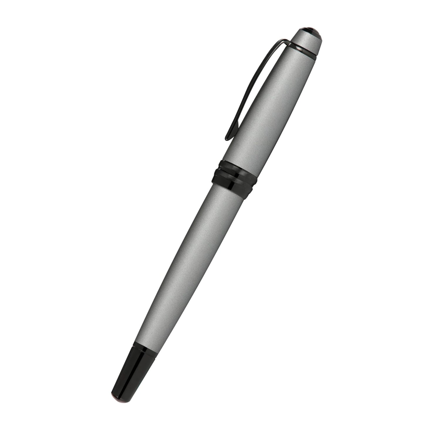 Cross Bailey™ Matte Gray Lacquer with Polished Black PVD appointments Rollerball Pen