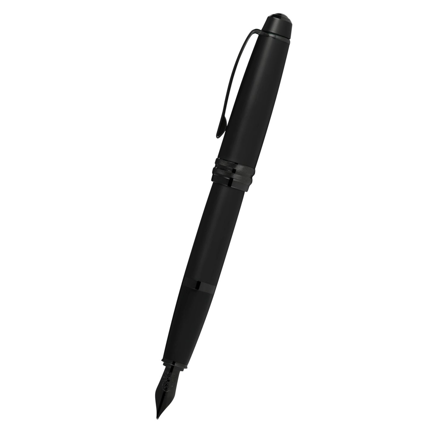 Cross Bailey™ Matte Black Lacquer with Polished Black PVD appointments and Polished Black PVD Coated Stainless Steel Fine Nib Fountain Pen