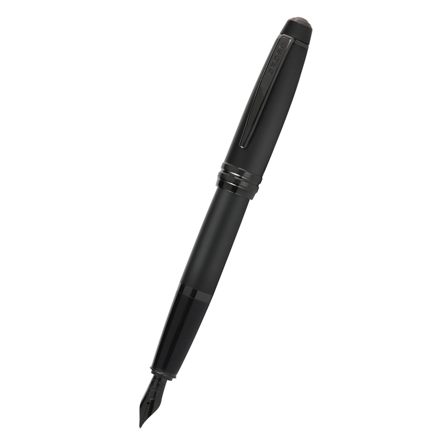 Cross Bailey™ Matte Black Lacquer Pen with Polished Black PVD appointments and Polished Black PVD Coated Stainless Steel Medium Nib Fountain Pen