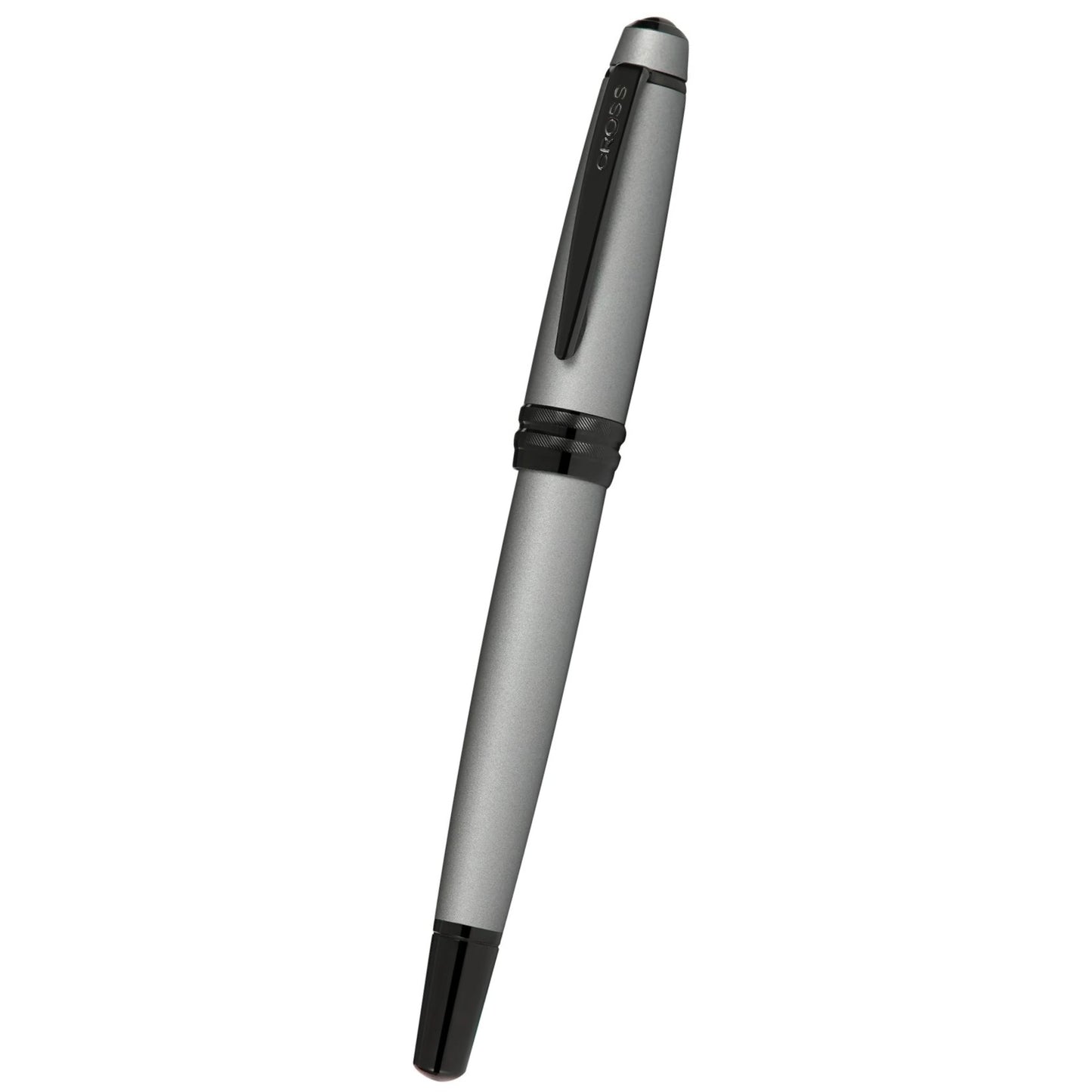 Cross Bailey™ Matte Gray Lacquer with Polished Black PVD appointments and Polished Black PVD Coated Stainless Steel Fine Nib Fountain Pen
