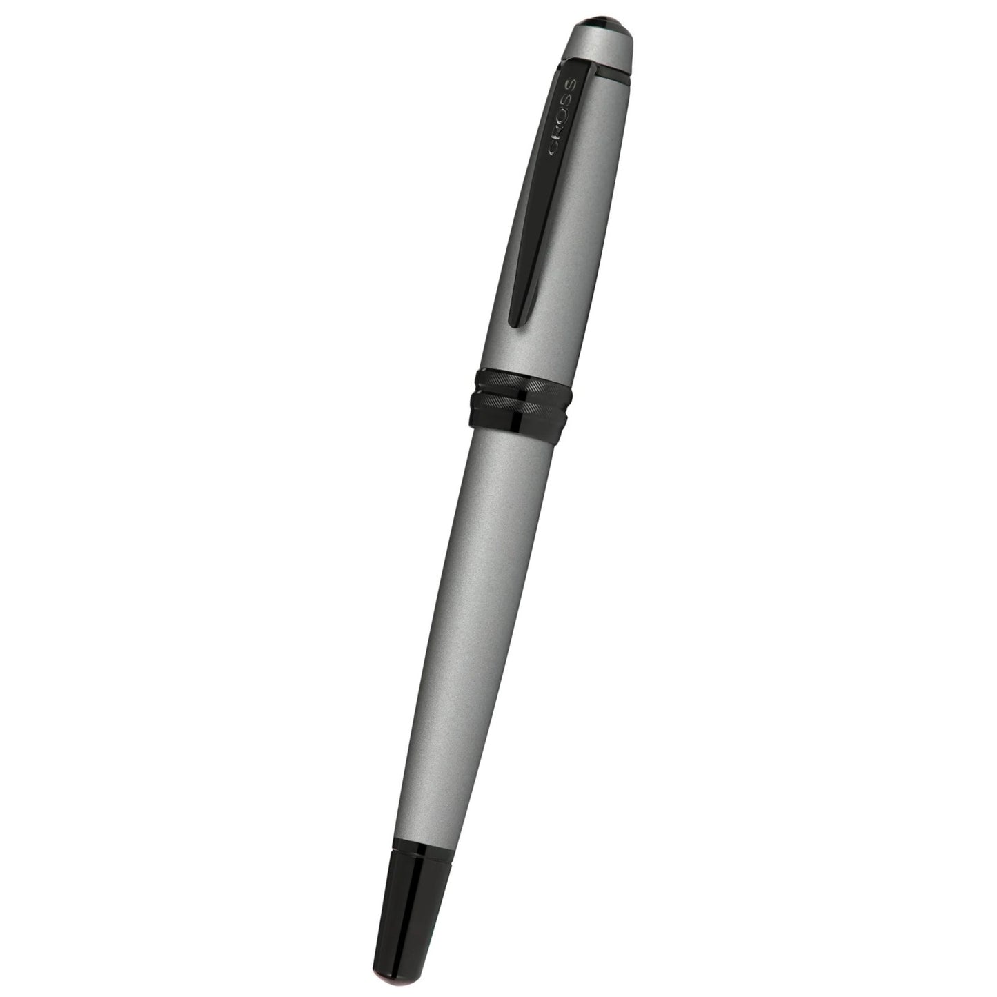 Cross Bailey™ Matte Gray Lacquer with Polished Black PVD appointments and Polished Black PVD Coated Stainless Steel Medium Nib Fountain Pen