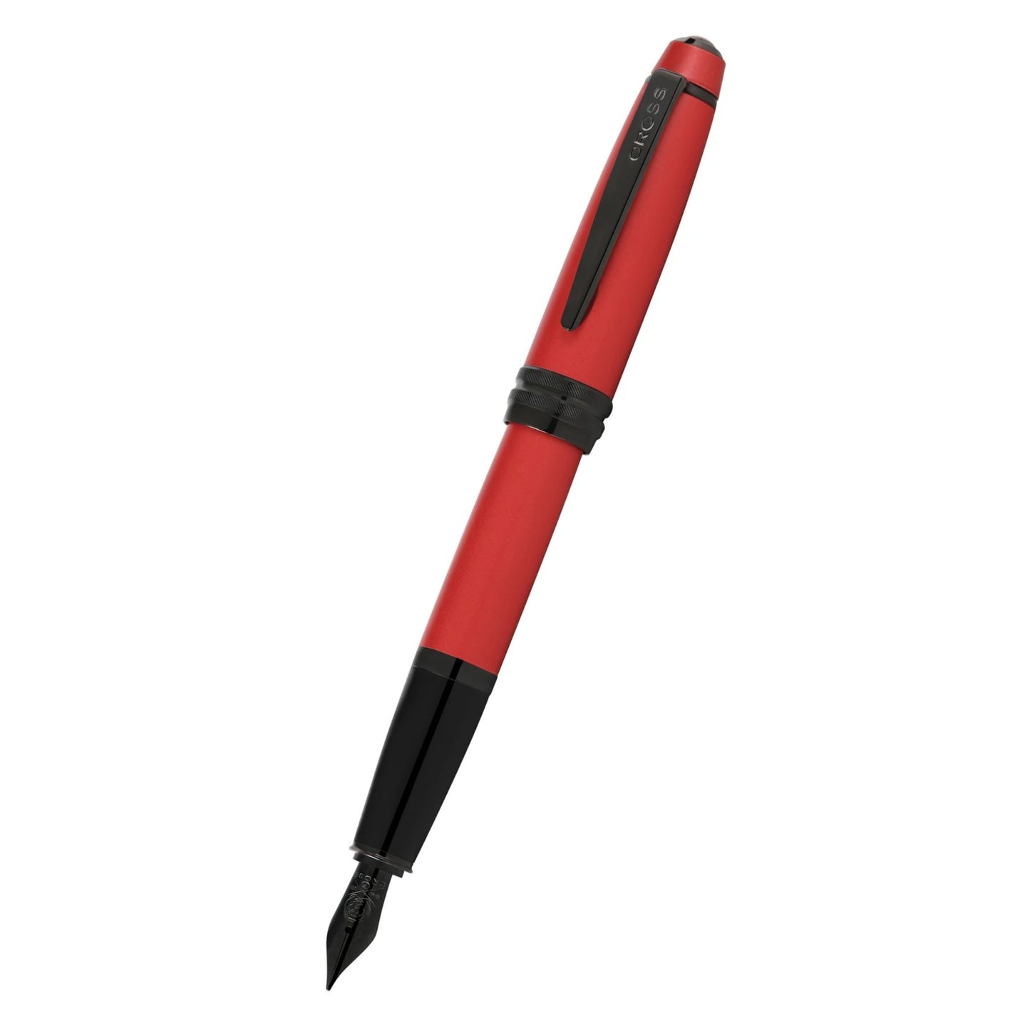 Cross Bailey™ Matte Red Lacquer with Polished Black PVD appointments and Polished Black PVD Coated Stainless Steel Medium Nib Fountain Pen