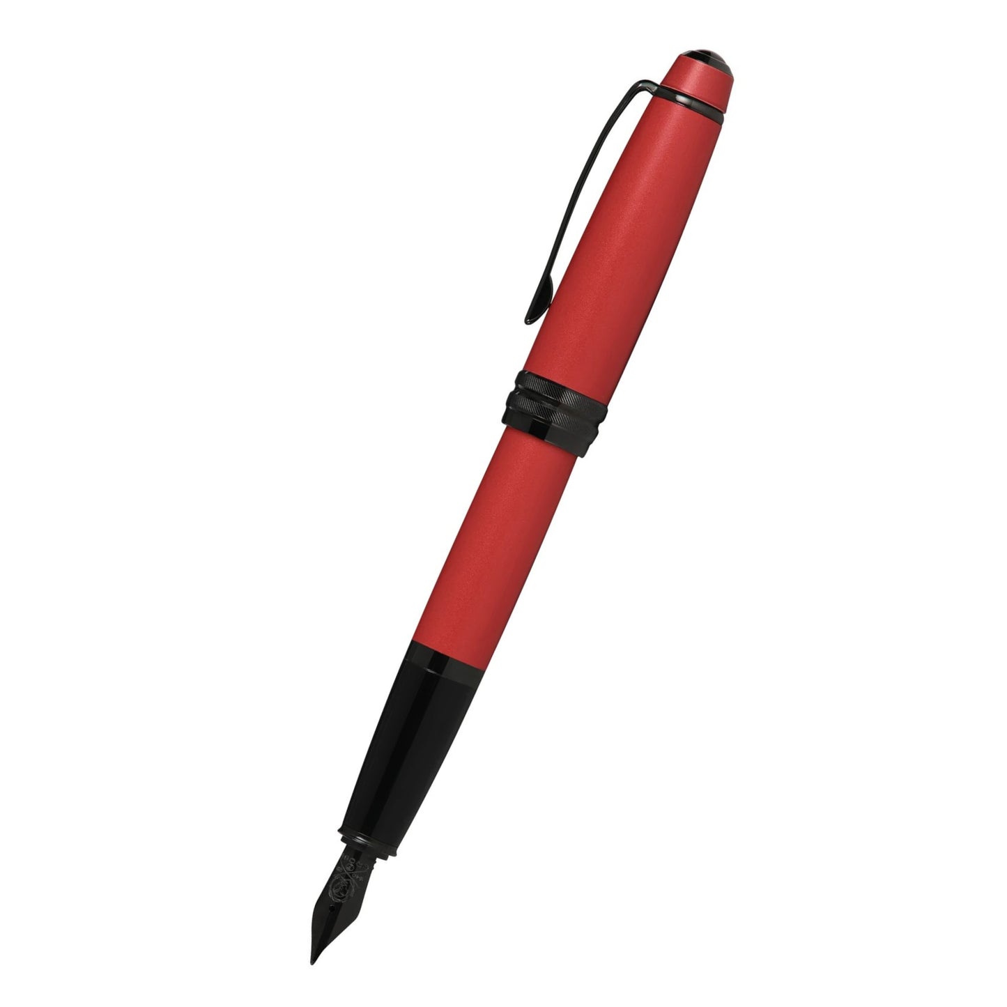 Cross Bailey™ Matte Red Lacquer with Polished Black PVD appointments and Polished Black PVD Coated Stainless Steel Medium Nib Fountain Pen