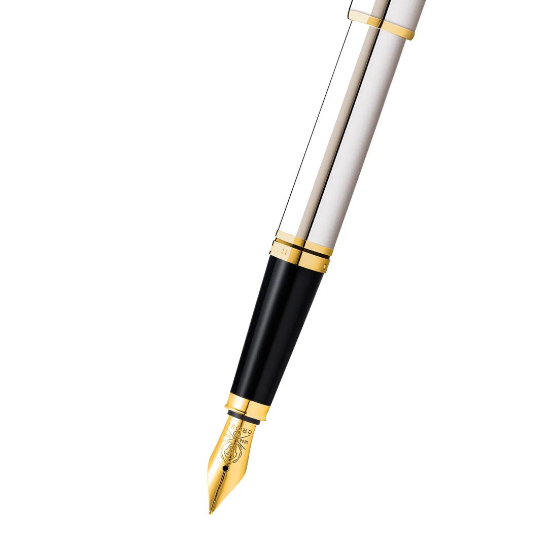 Coventry Polished Chrome with Gold Tone Appointments Fine Nib Fountain Pen
