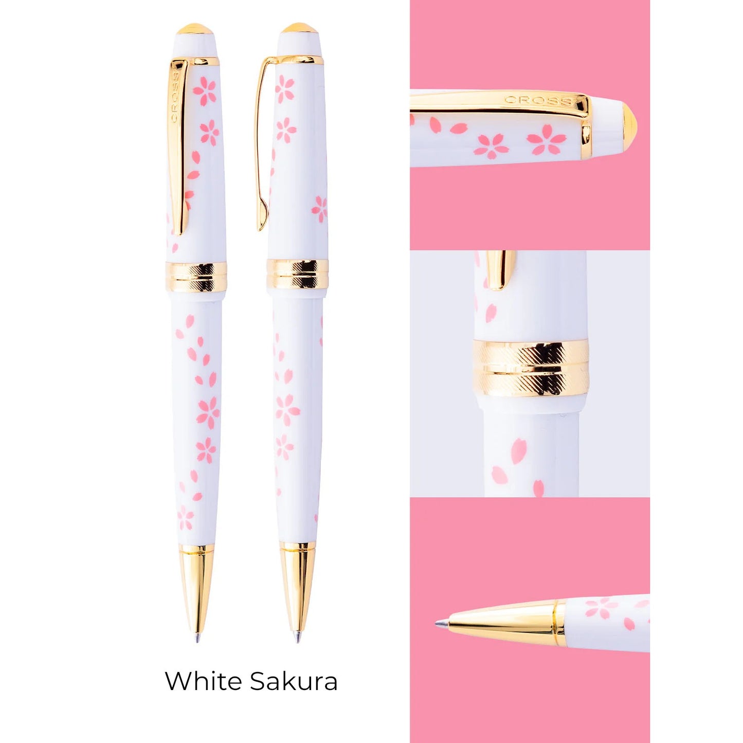 Cross Bailey Light Cherry Blossom Glossy White Resin with Gold PVD Appointments Ballpoint Pen