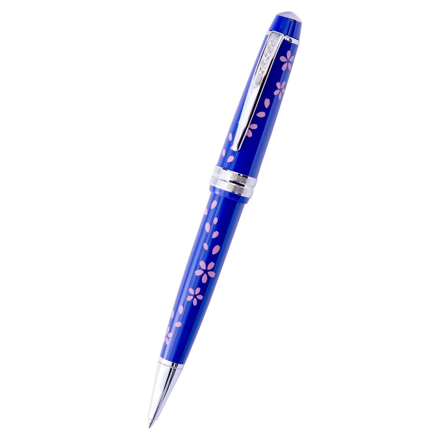 Cross Bailey Light Cherry Blossom Glossy Blue Resin with Polished Chrome Appointments Ballpoint Pen