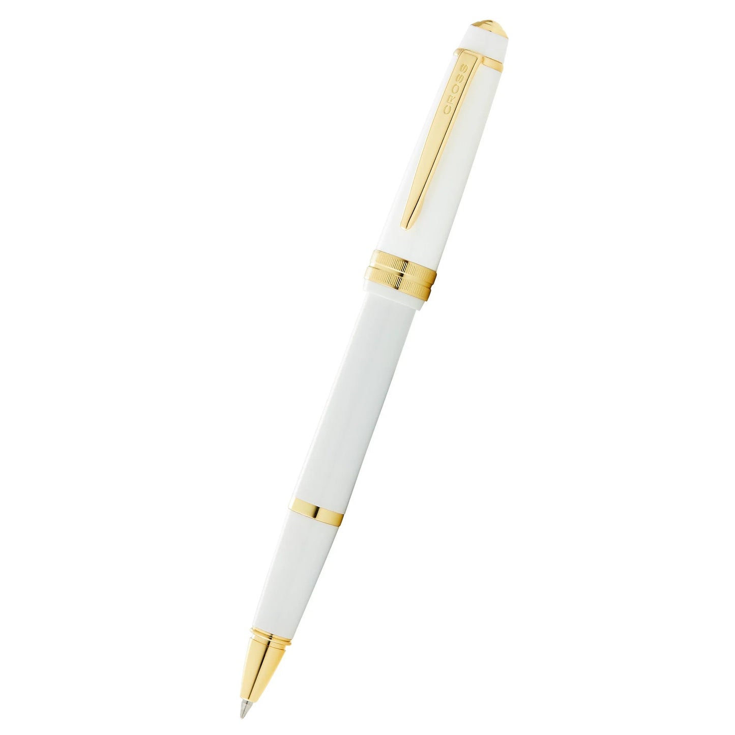 Cross Bailey Light™ Polished White Resin and Gold Tone Fine-Tip Rollerball Pen