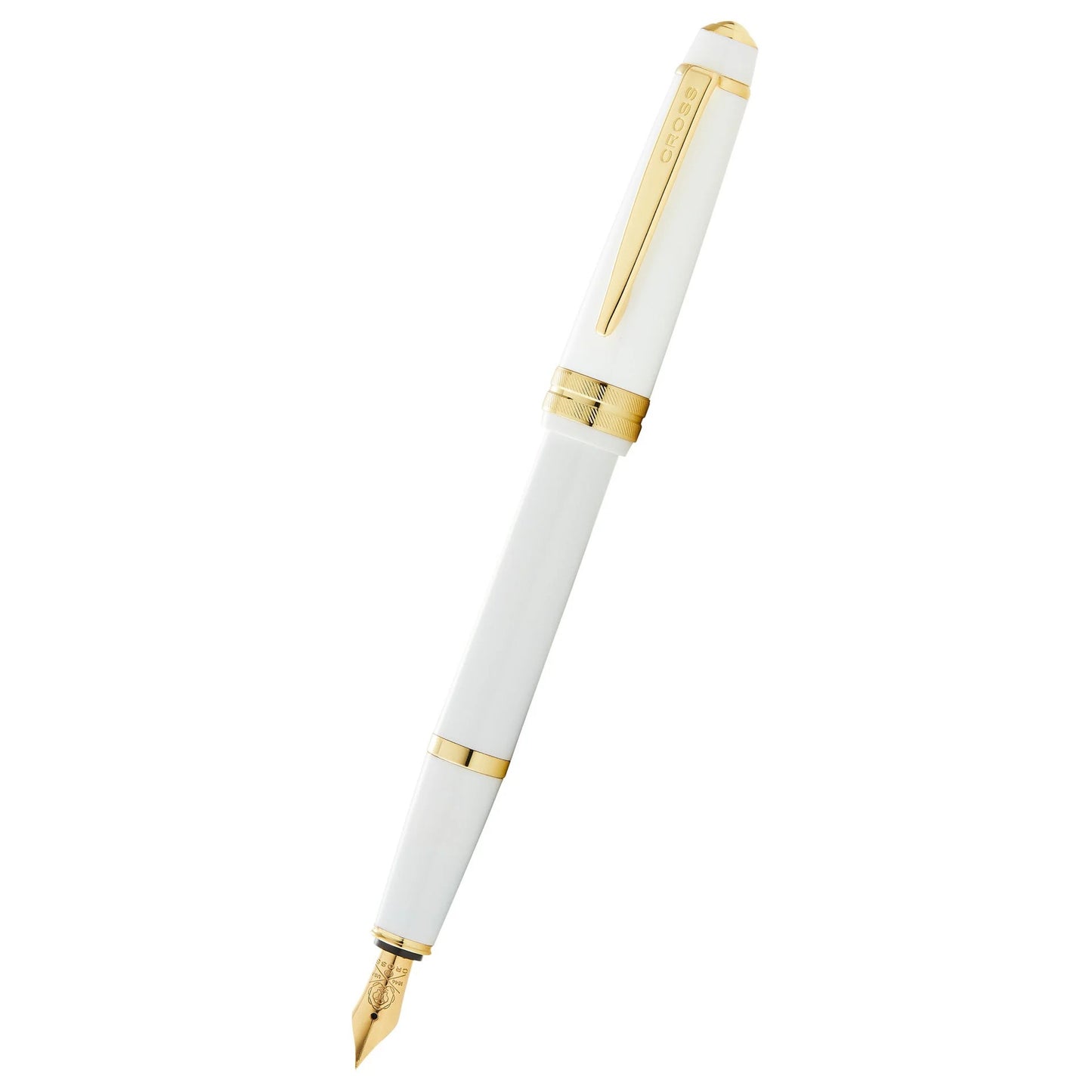 Cross Bailey Light™ Polished White Resin and Gold Tone Fine Nib Fountain Pen