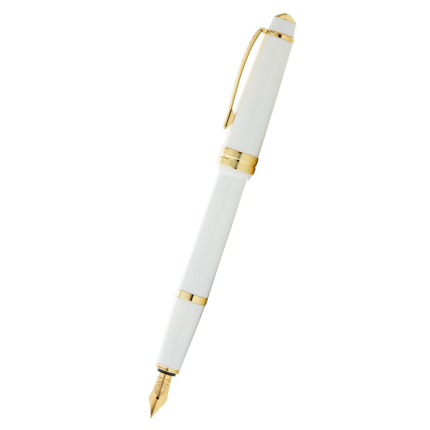 Cross Bailey Light™ Polished White Resin and Gold Tone Fine Nib Fountain Pen