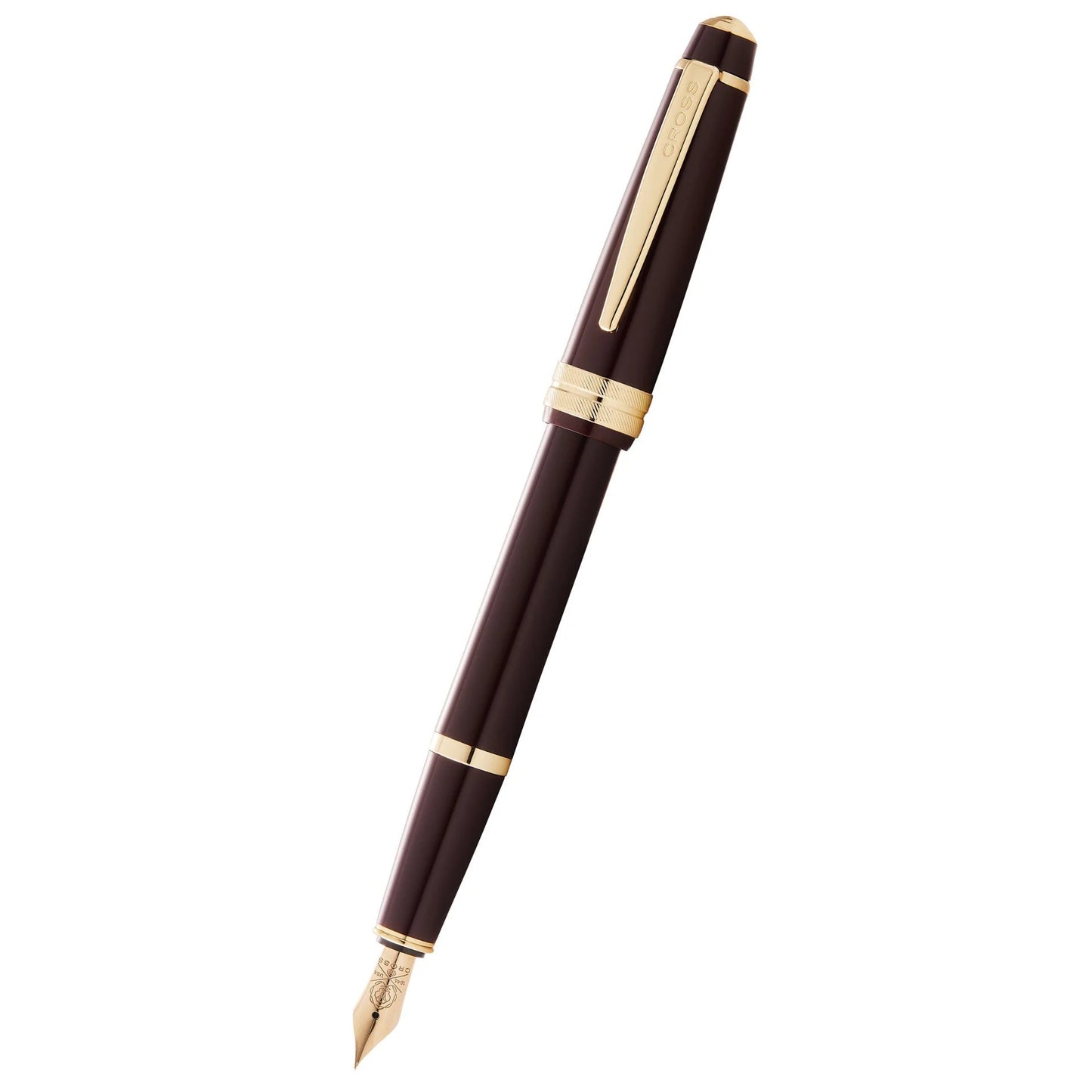 Cross Bailey Light™ Polished Burgundy Resin and Gold Tone Fine Nib Fountain Pen