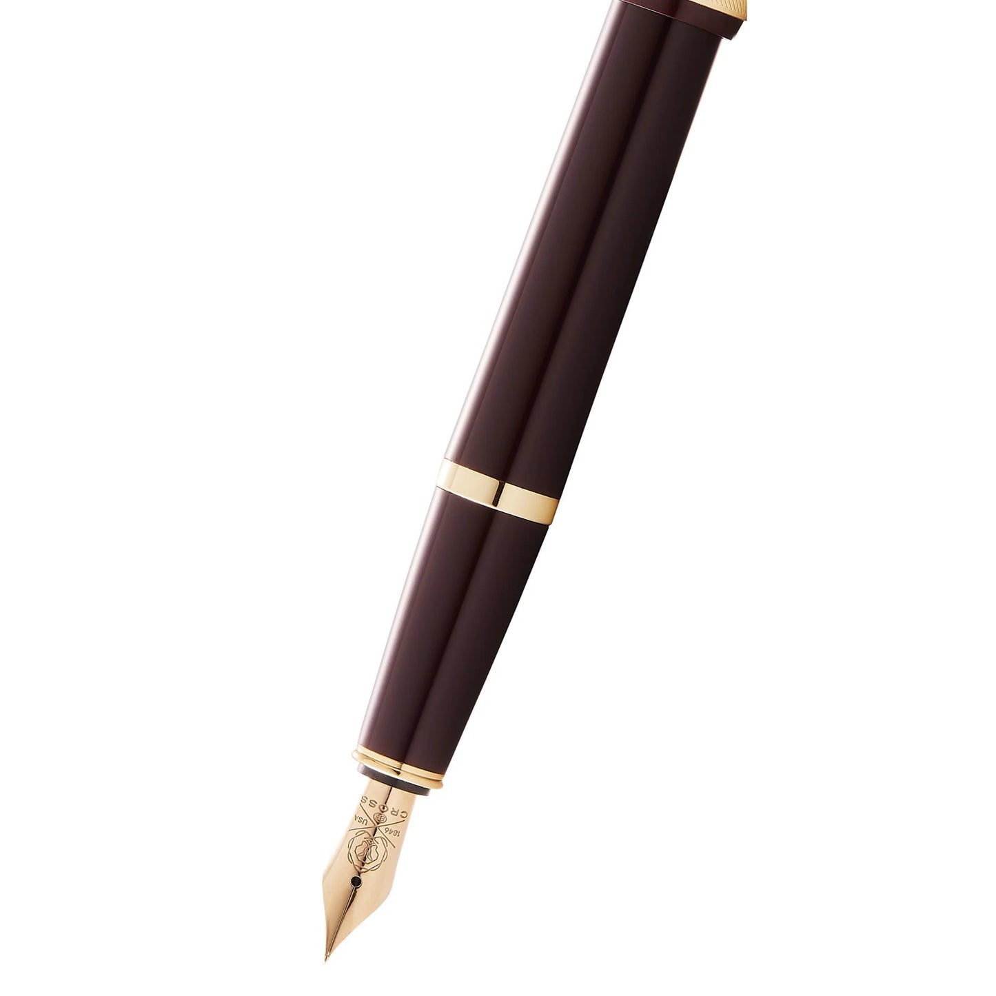 Cross Bailey Light™ Polished Burgundy Resin and Gold Tone Fine Nib Fountain Pen