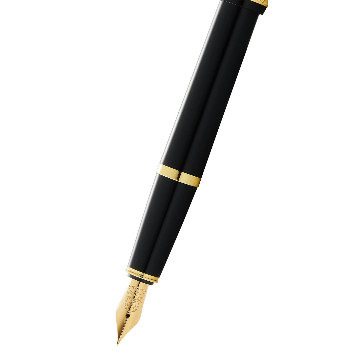 Cross Bailey Light™ Polished Black Resin and Gold Tone Medium Nib Fountain Pen