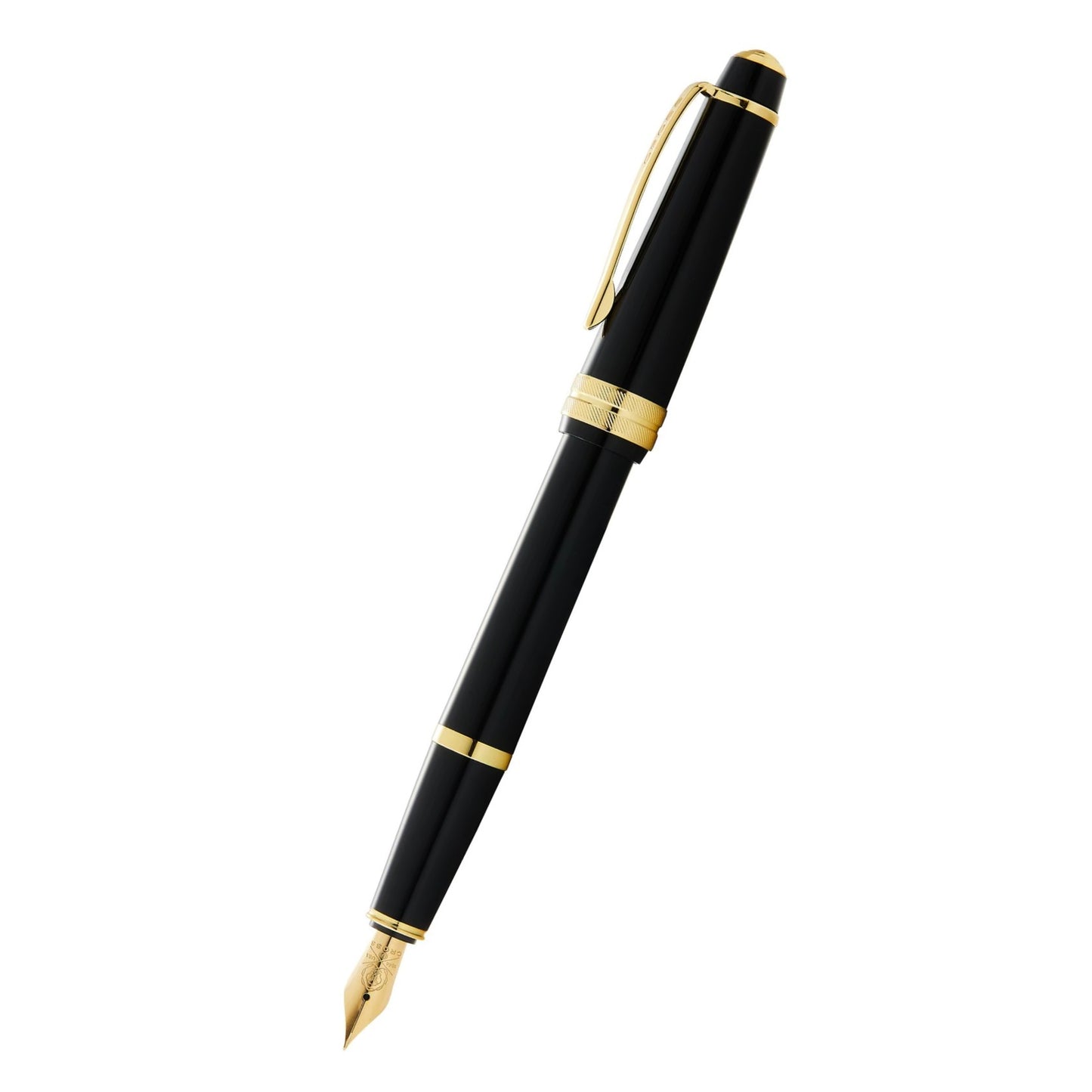 Cross Bailey Light™ Polished Black Resin and Gold Tone Medium Nib Fountain Pen