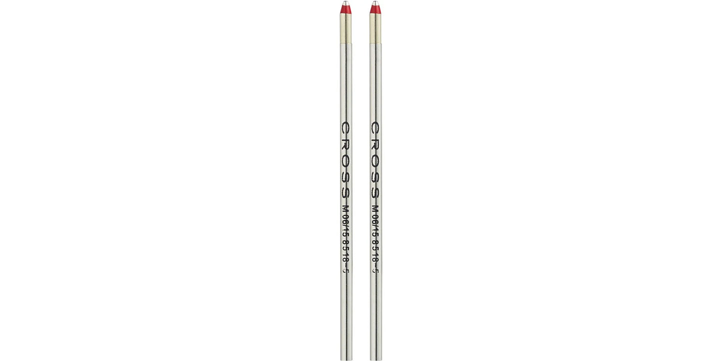 Cross 8518-5 Refill, Ballpoint, Mini Medium..Red 2 Pk