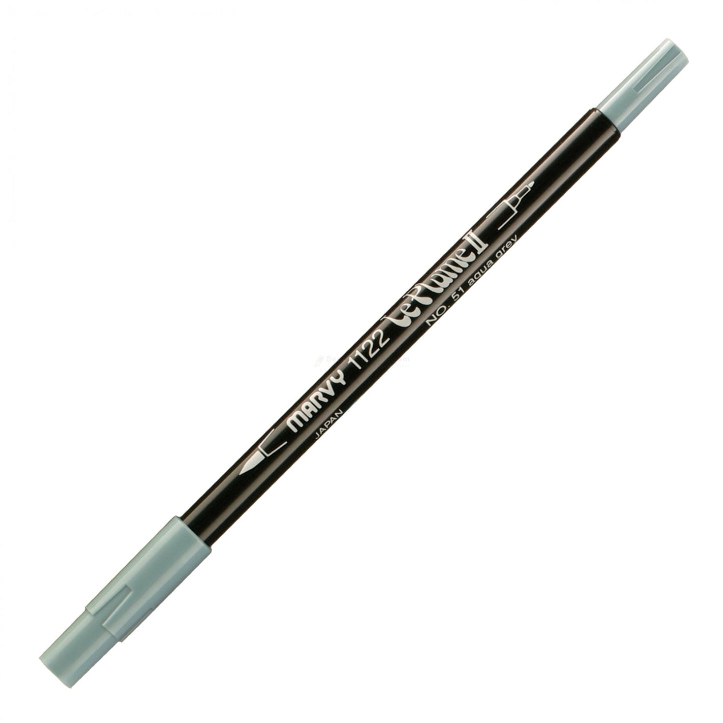 Marvy Le Plume Ii Double Ended Watercolor Marker, Aqua Grey