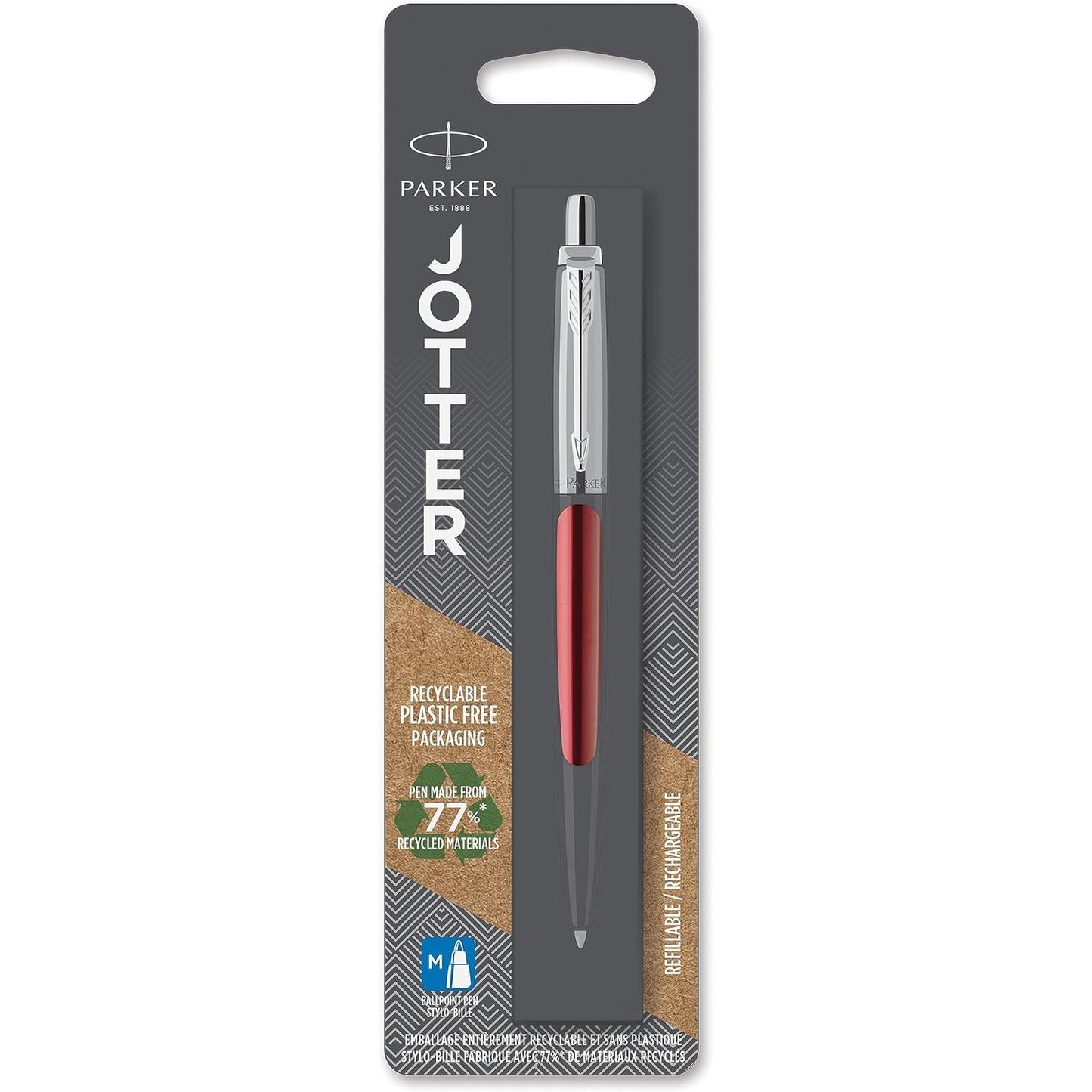 Parker Jotter Kensington Red CT Ball Point Pen M Blue BL1