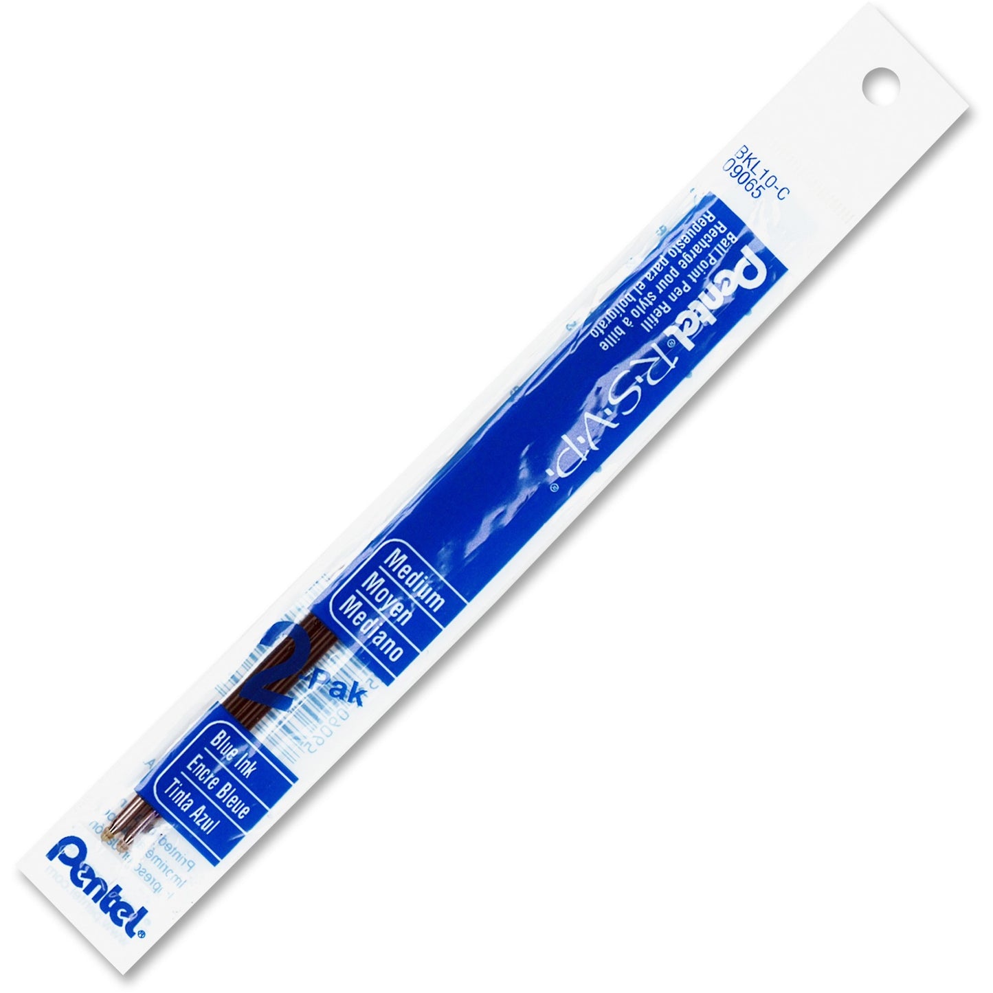Pentel BKL10-C RSVP Ball Point Refill Med Blue 2pk