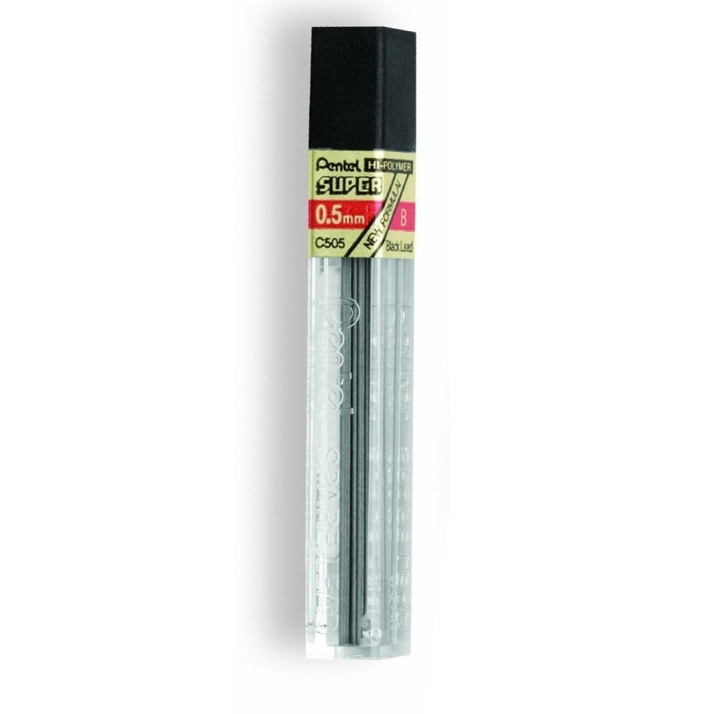 Pentel C505-B Super Hi-Polymer 0.5mm Fine Lead 12/pk