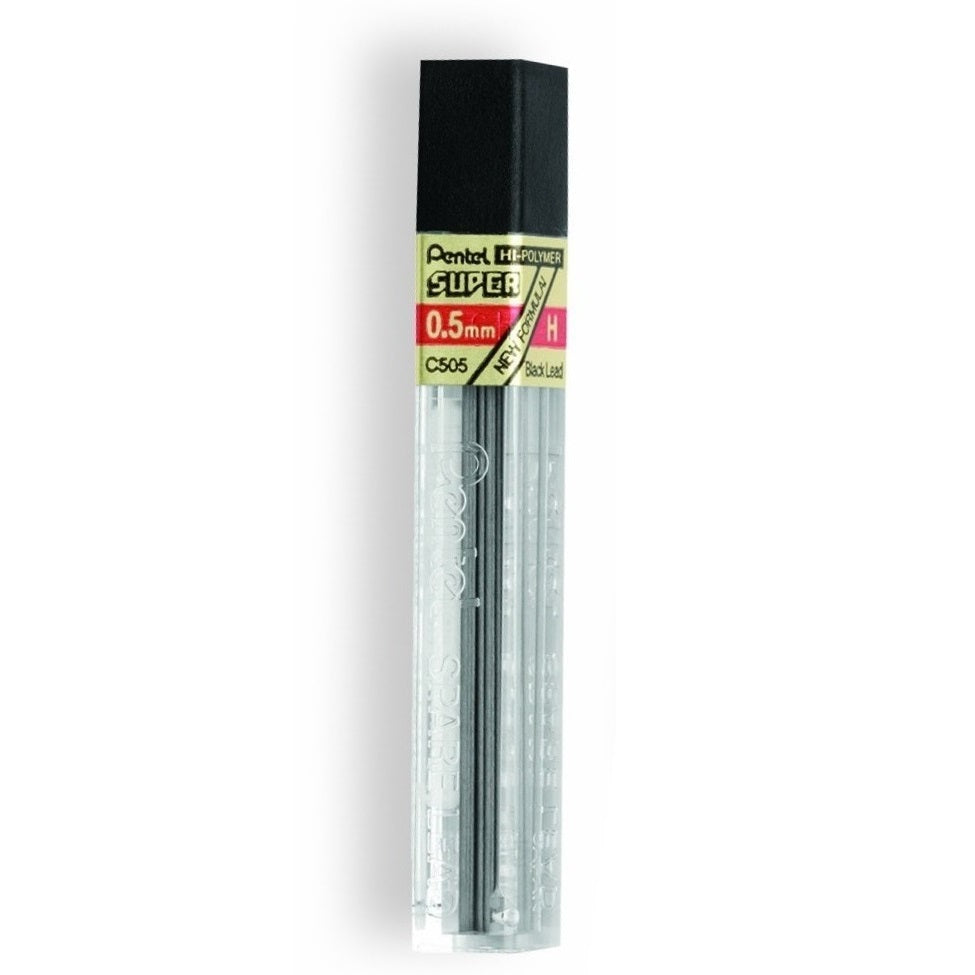 Pentel C505-H Super Hi-Polymer 0.5mm Fine Lead 12/pk