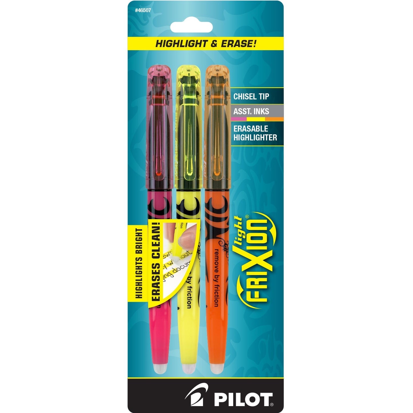 Pilot Frixion Light Erasable Highlighter Assorted 3 Pk