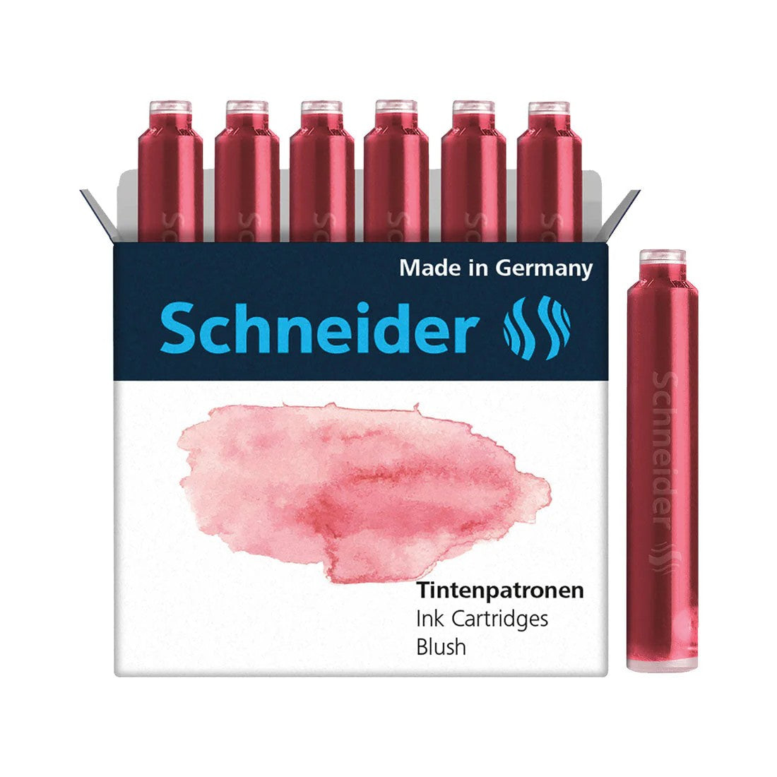 SCHNEIDER INK CARTRIDGE PASTEL, 6 CARTRIDGES/BOX, BLUSH