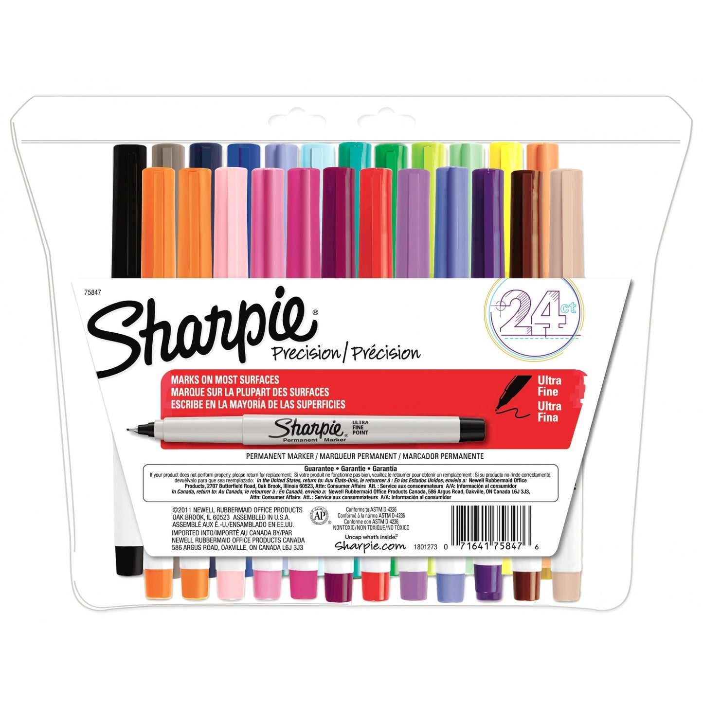 Sharpie Ultra Fine Pt Perm Marker, 24 Clr Set
