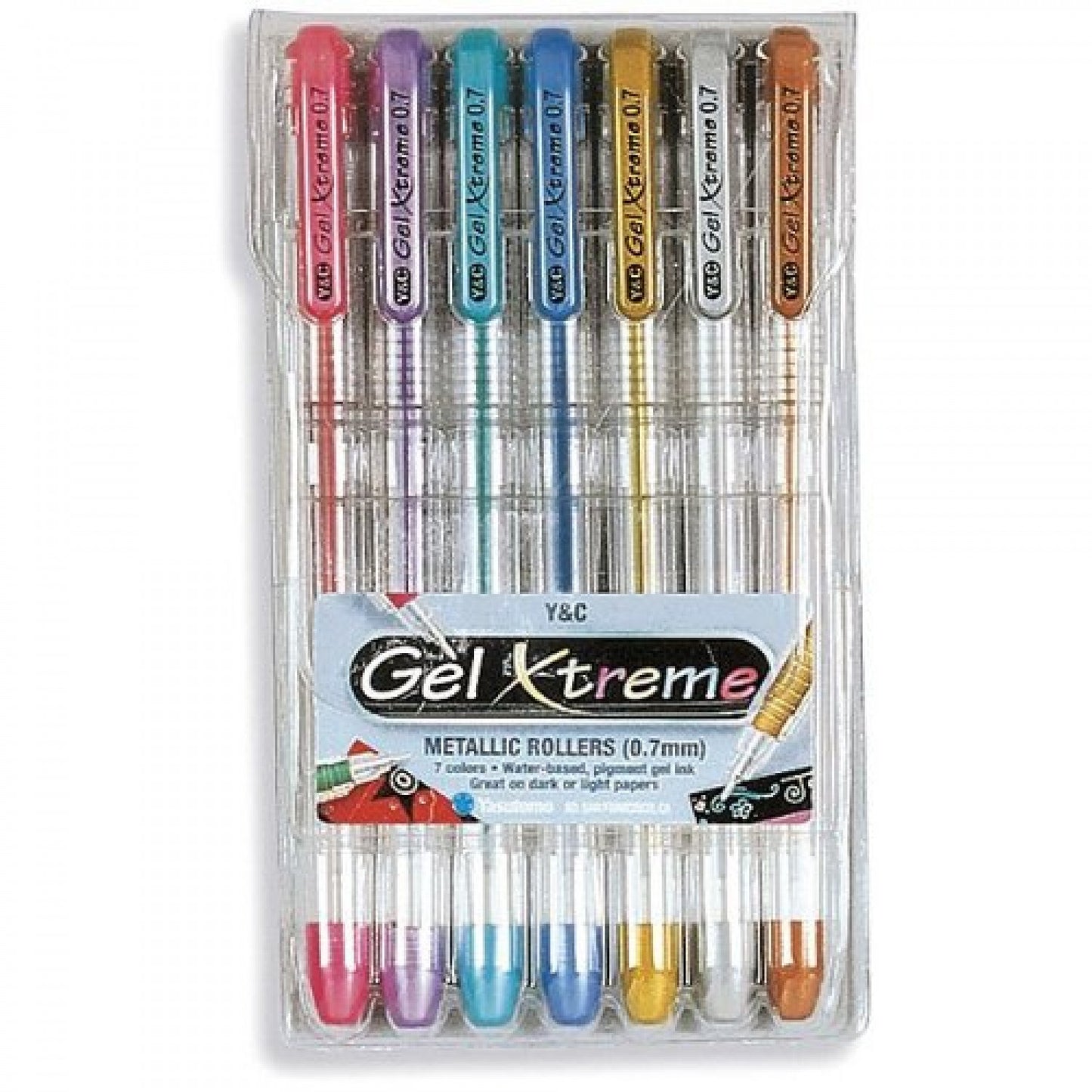 Yasutomo Gel Xtreme Metallic Set, 7 Color Set