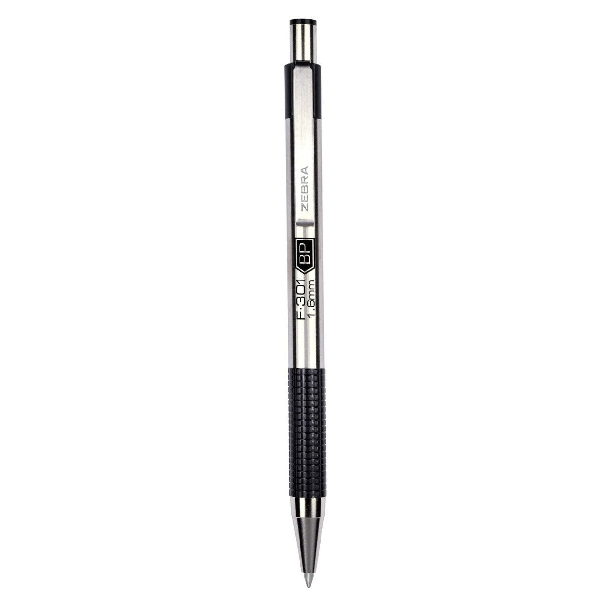 Zebra 27312 F-301 Bold Retractable Ballpoint 1.6mm Black 2pk
