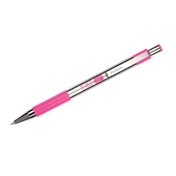 Zebra 37111 F-301 Retractable Bp 0.7MM Bca Pink Barrel/Black Ink 1Pk