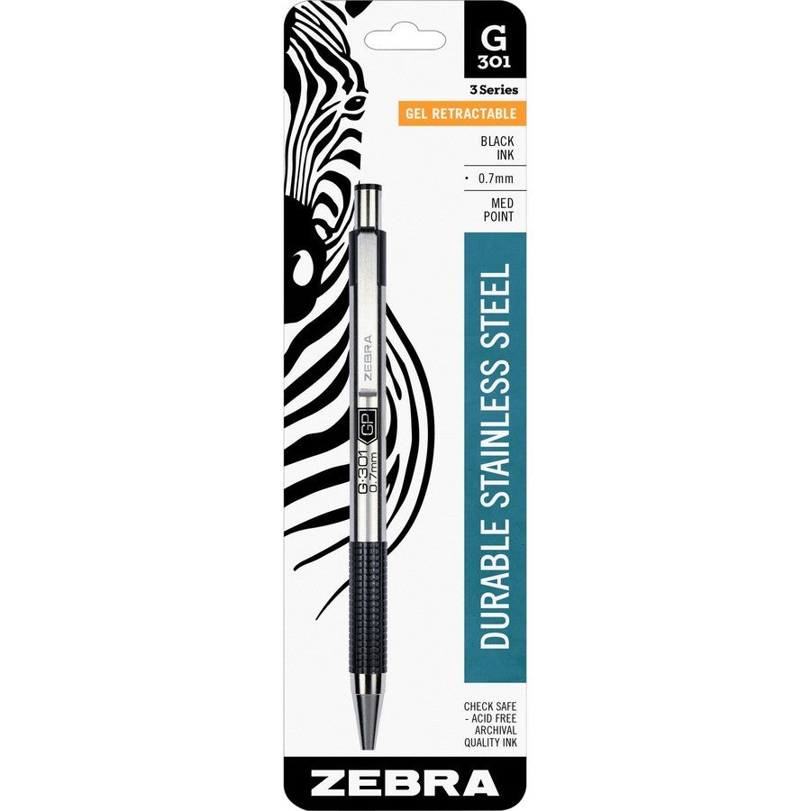 Zebra 41321 G-301 Gel Retractable 0.7mm Blue 1pk with Refill
