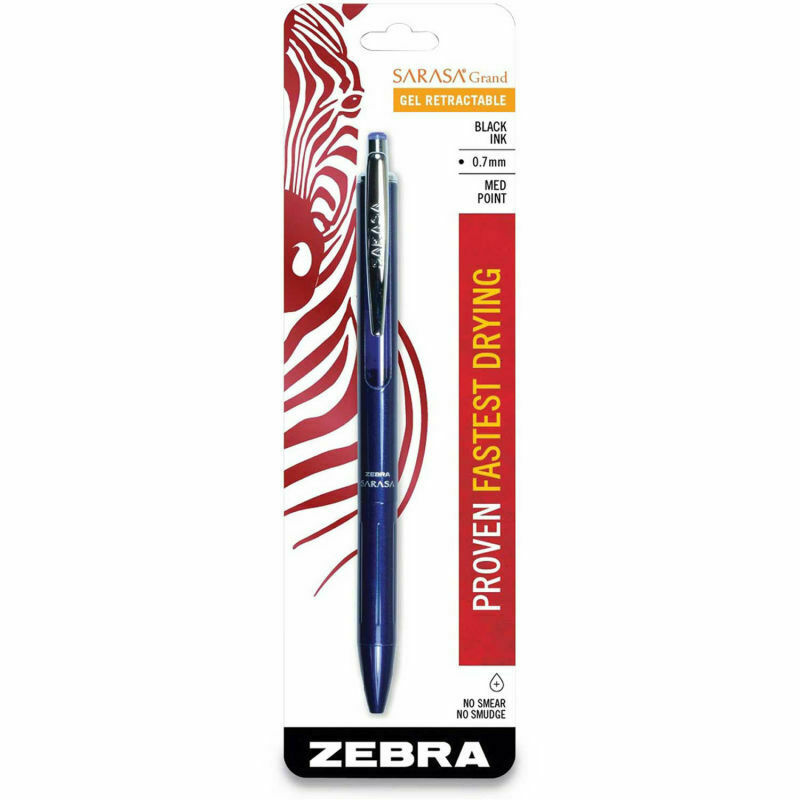 Zebra 45211 Sarasa Grand Retractable 0.7mm Navy Barrel/Black Ink 1pk