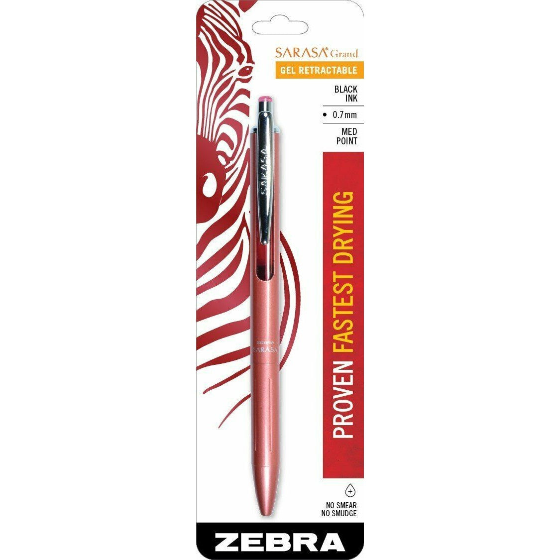 Zebra 45311 Sarasa Grand Retractable 0.7mm Pink Barrel/Black Ink 1pk